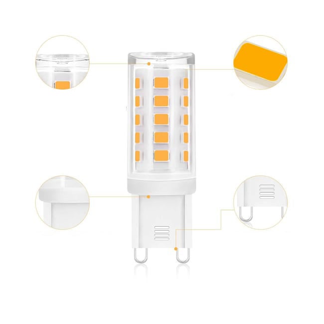 Lot de 10 ampoules de rechange pour éclairage domestique, source lumineuse LED G9, lumière blanche, 15,5 x 52 mm - 3