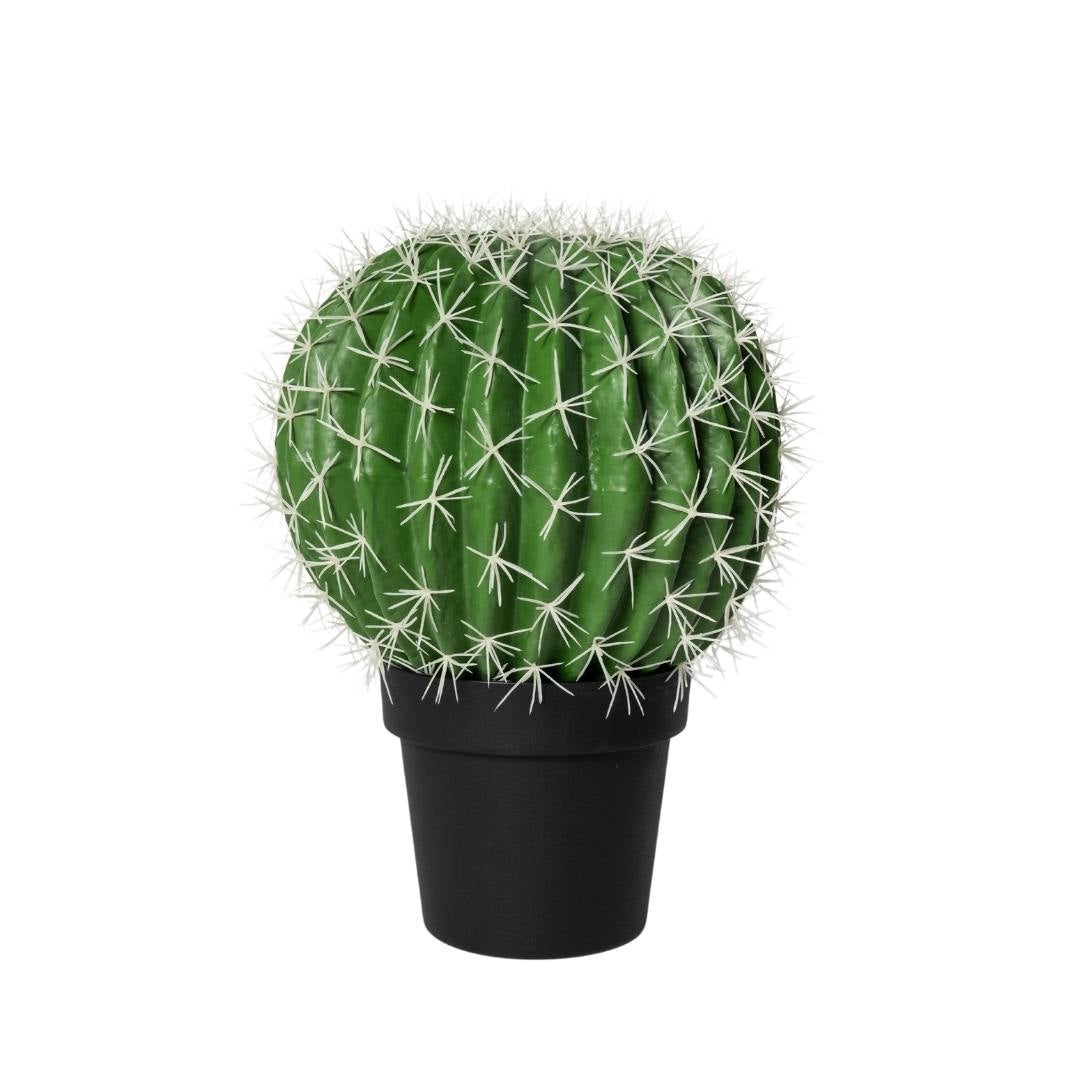 Kactus Republic  Planta Artificial Cactus Bola Ferocactus 48Cm. Gran Realismo Espinas Con Maceta Para Decoración Interior Mesa Hogar Y Oficina Blancas , Leroy Merlin