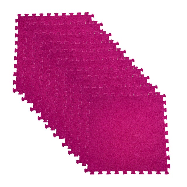 Dalles de moquette de couleur unie de grande surface, moquette entière auto-adhésive, 30x30x1.0cm, rose rouge, 10 pièces
