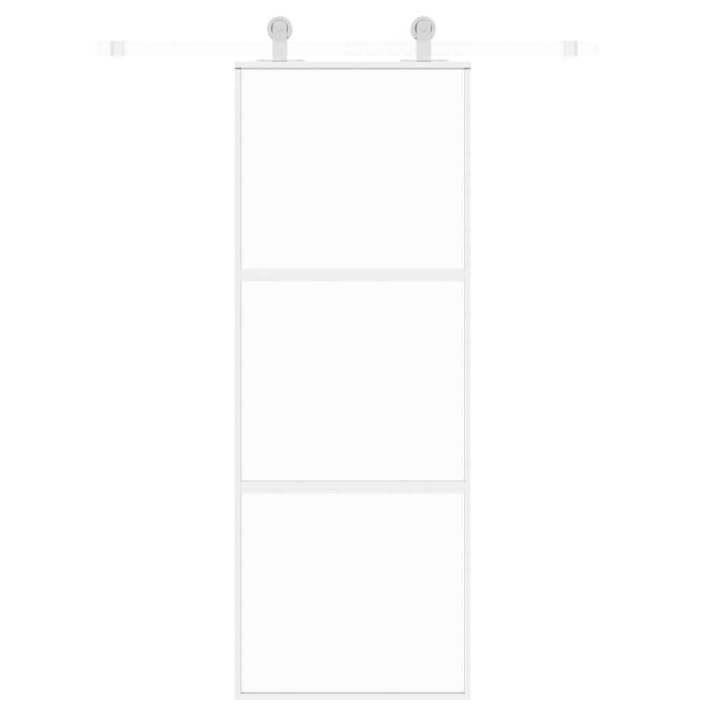 Puerta corredera | Puerta de la cocina vidrio templado y aluminio blanca 76x205 cm CFW31131 - 3