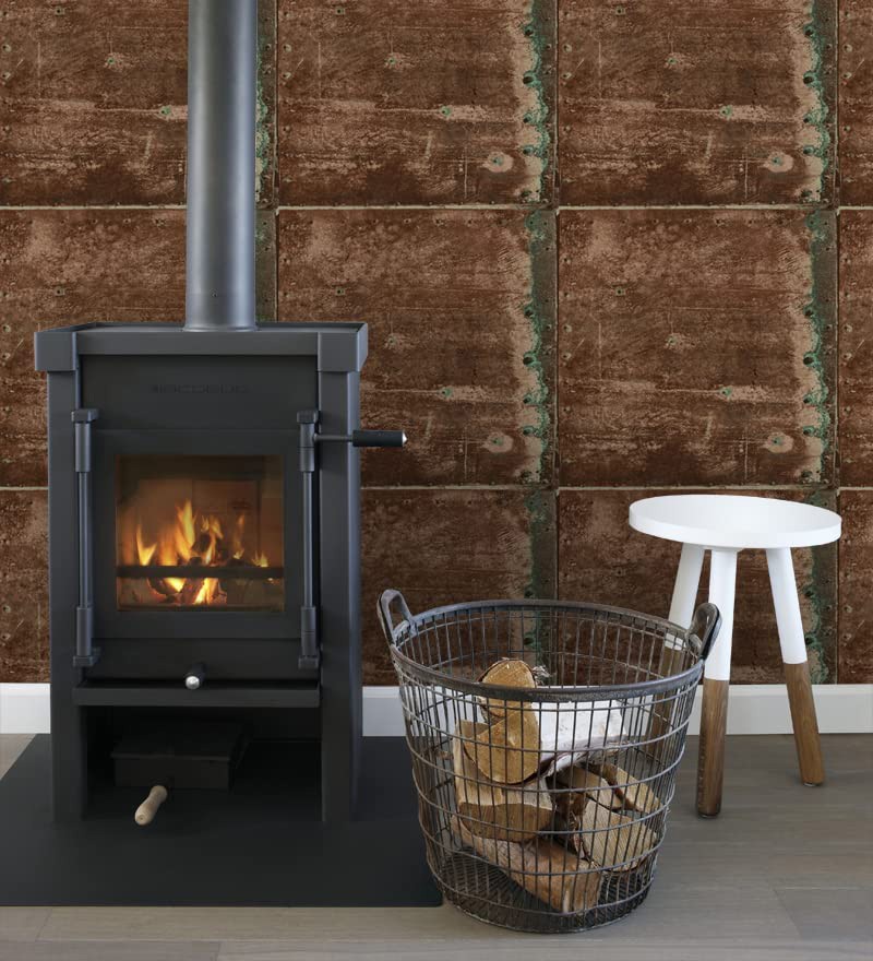 Papel pintado efecto chapa metálica estilo industrial gris - roano 8363 de gaulan - rollo de 10 m x 0,53 m