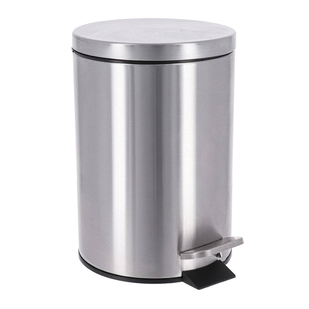 Poubelle Acier Inoxydable 35L Avec Cendrier - Bac Ordures Extérieur Intérieur Noir 24x24x60cm