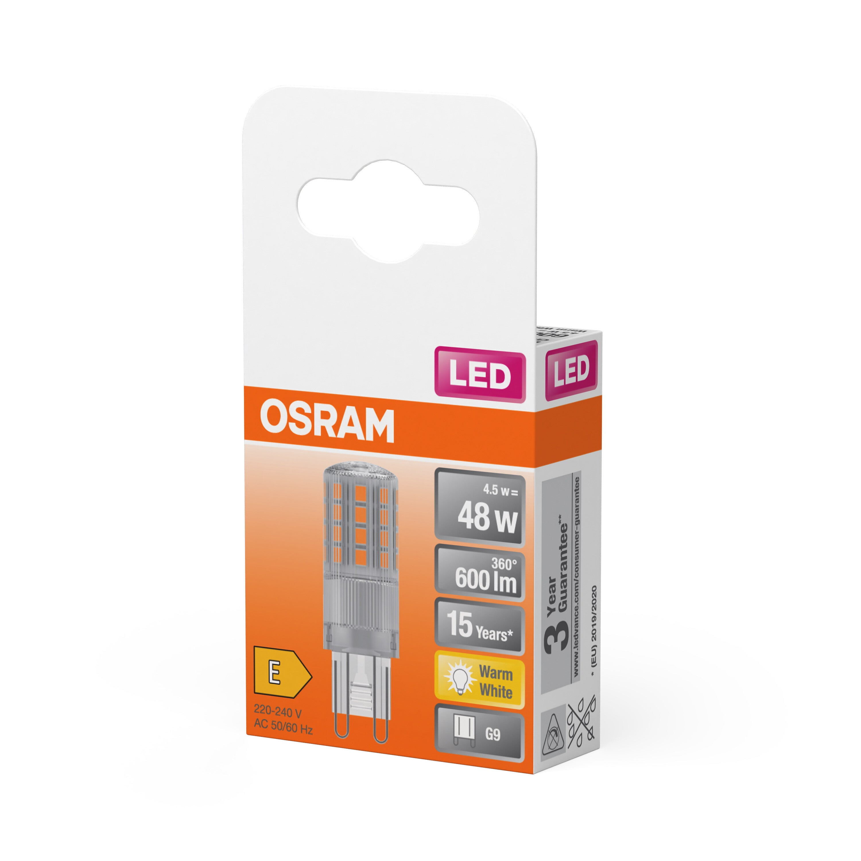 Osram Lampadine LED Goccia, 7W Equivalenti 60W, Attacco E27, Luce Calda 2700K, Confezione da 5