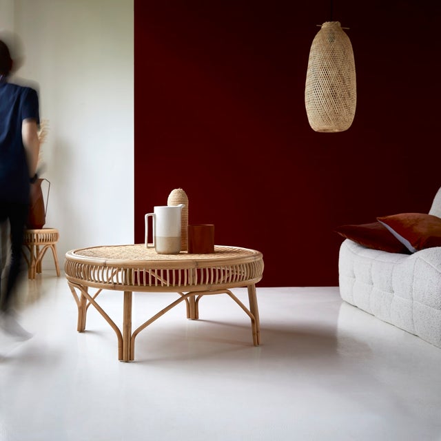 Tikamoon Table basse en tiges de rotin 90 Zita