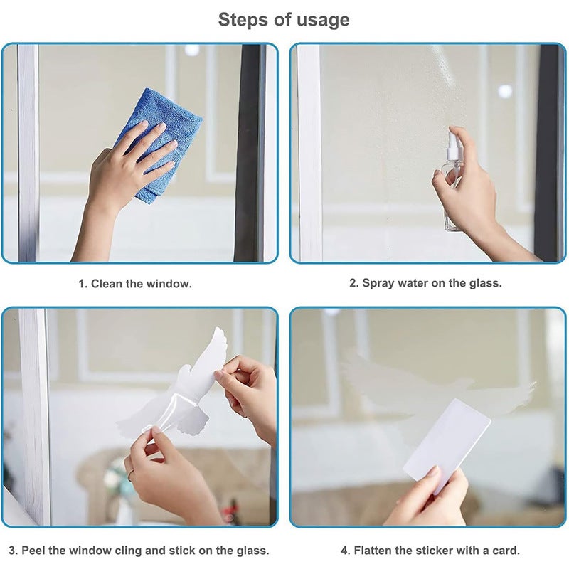 Autocollants anti-collision pour oiseaux de fenêtre, protection de porte en verre et sauvez les oiseaux, réflexion, 11 Pcs, Dégager - 7