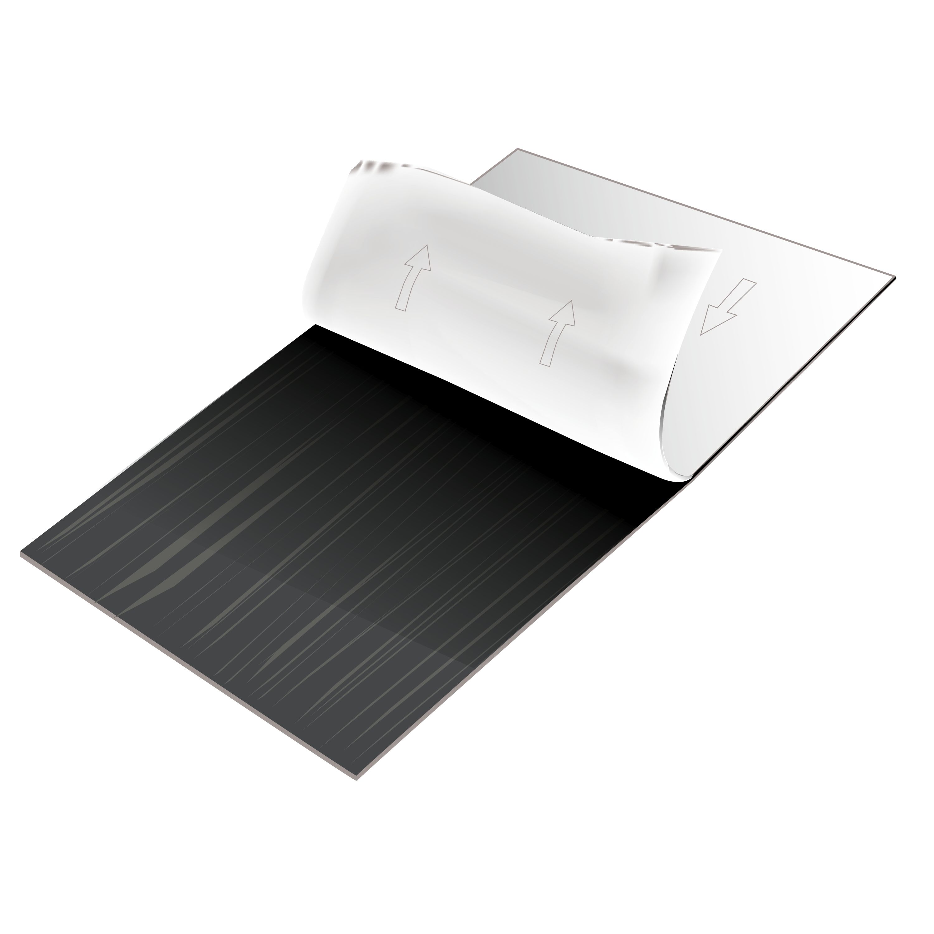 ARTENS - Telha adesiva de PVC - Efeito ladrilho geométrico preto e branco - 2,23m²/12 ladrilhos - 4