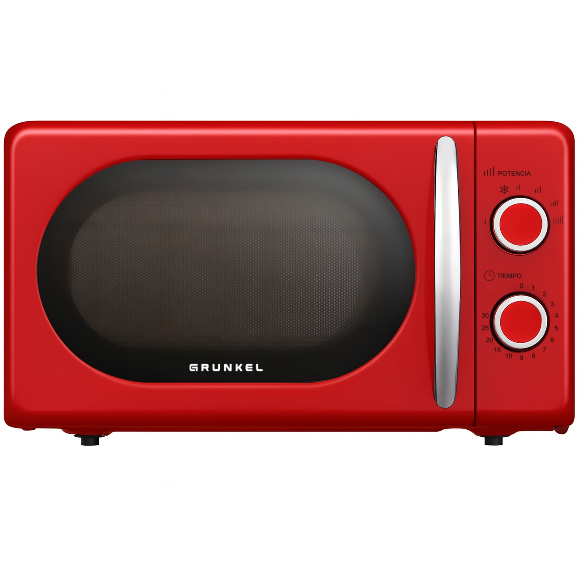 Grunkel Mw-20 Microondas 20L 700W Con 5 Niveles De Potencia, Descongelación, Temporizador 30 Min, Tirador Metálico Y Aviso Fin De Cocción Rojo , Leroy Merlin