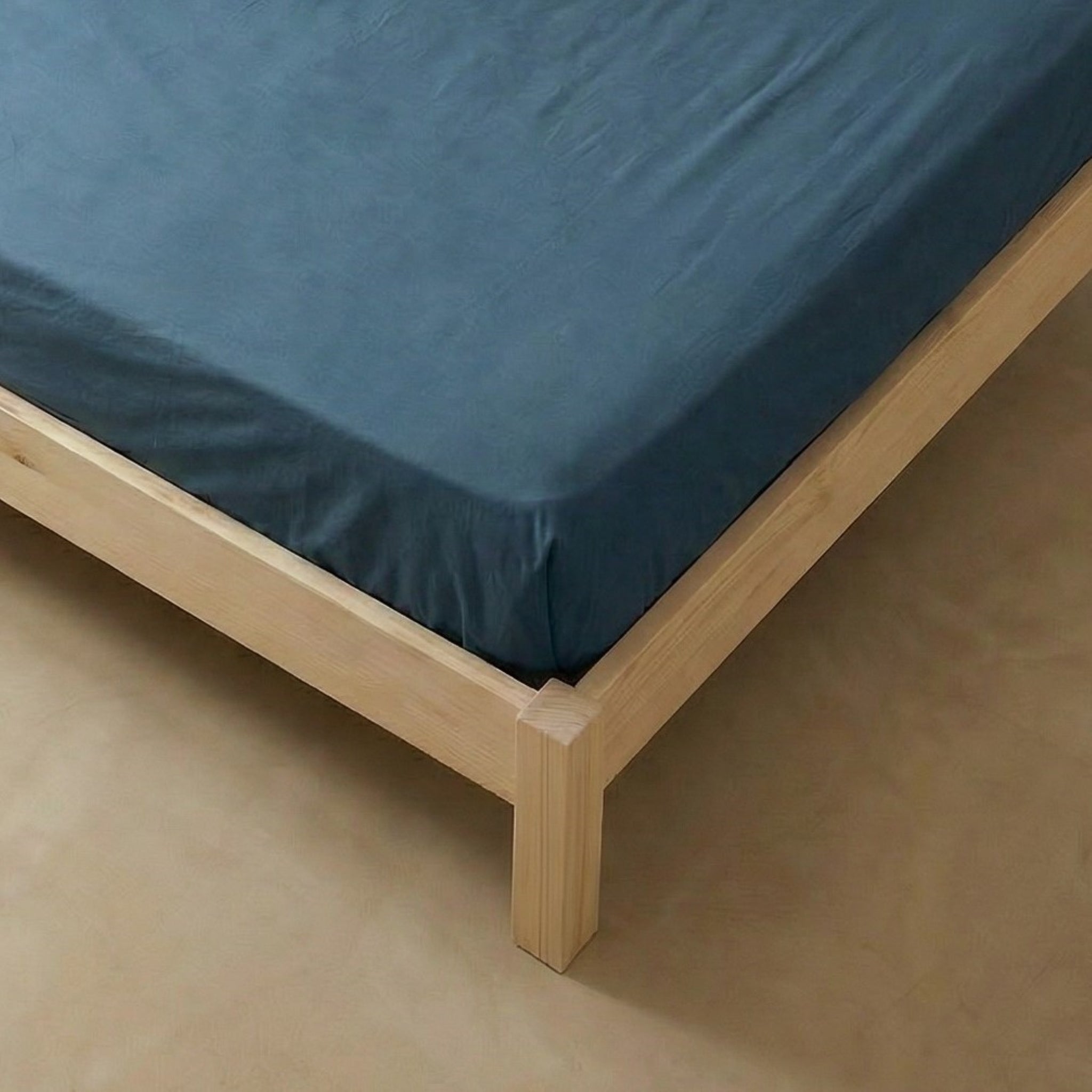Drap-housse 120x200x30 cm 100% coton respirant réglable coloris Azul - 8