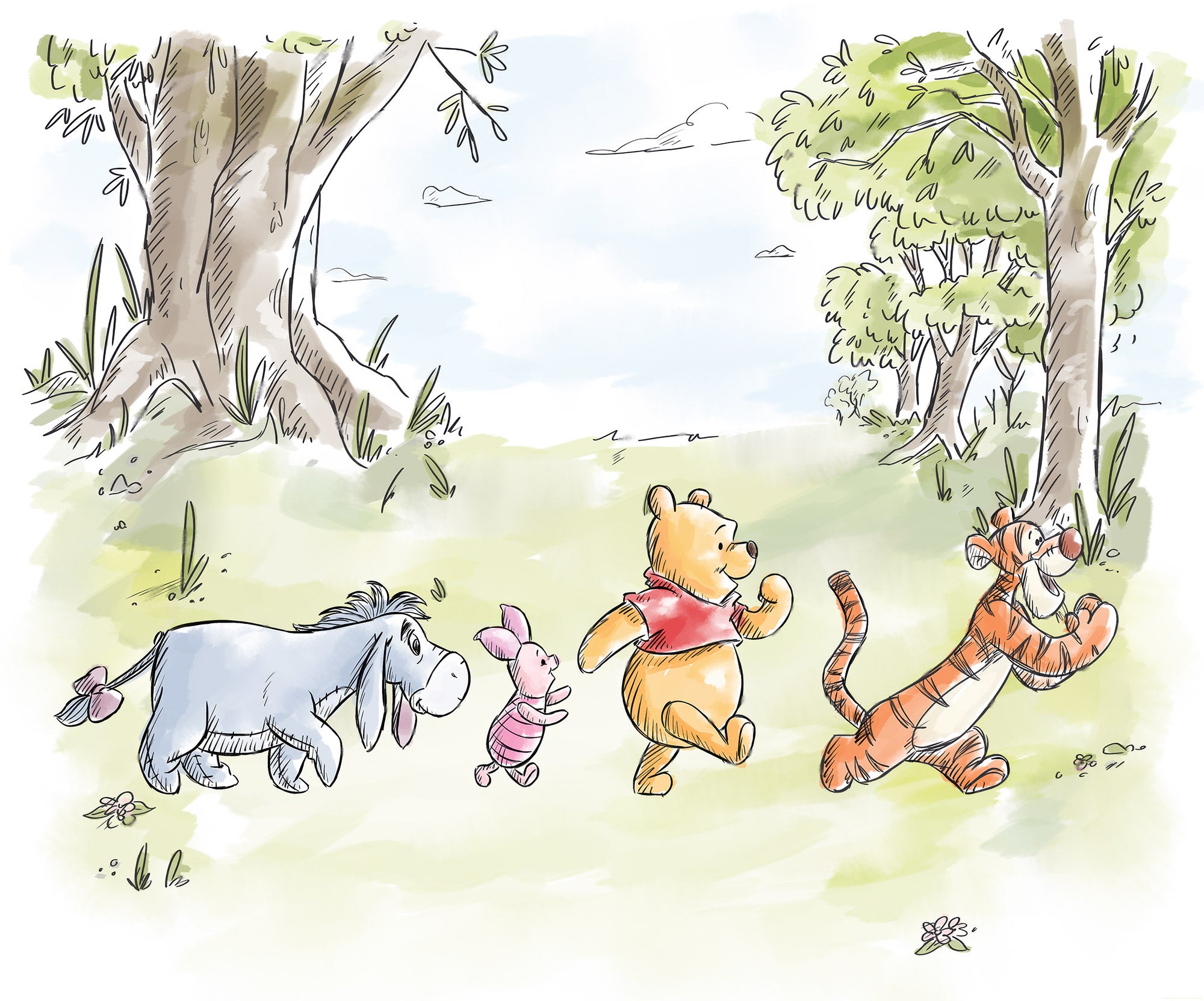 Fototapeta Winnie the Pooh w wielu kolorach - 300 x 250 cm - KOMAR
