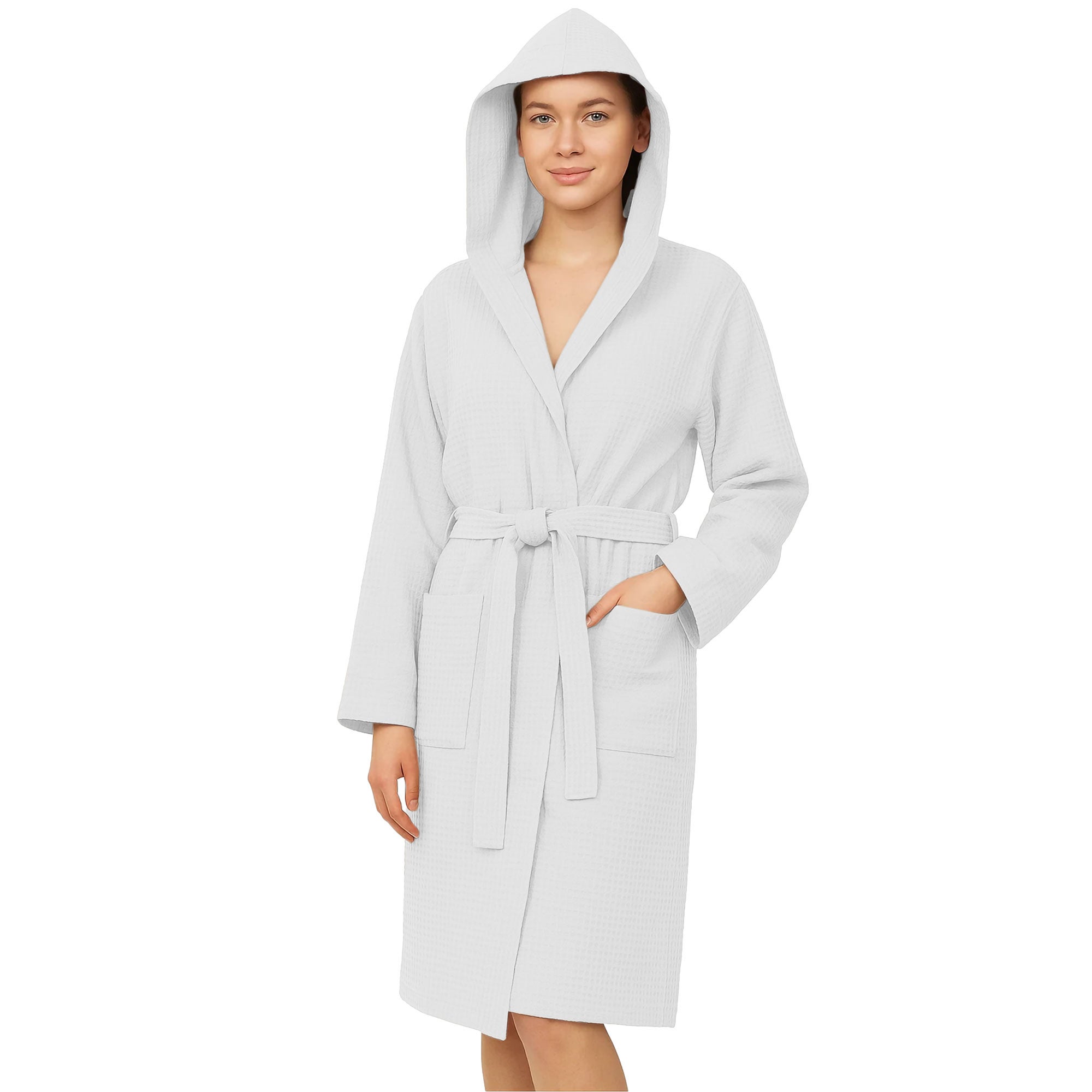 Accappatoio Nido d’Ape Unisex Uomo Donna leggero con Cappuccio e tasche 7130 – Tg. XXL-XXXL - 2