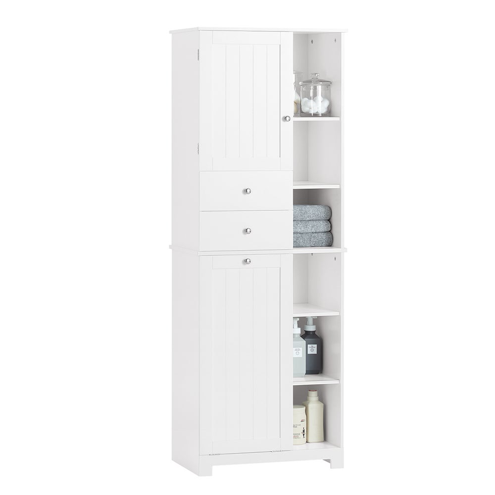 SoBuy Armoire Murale Salle De Bain BZR71-W - Placard Suspendu 1 Porte Granges 68x20x48 Cm Blanc - Rangement Serviettes Toilette