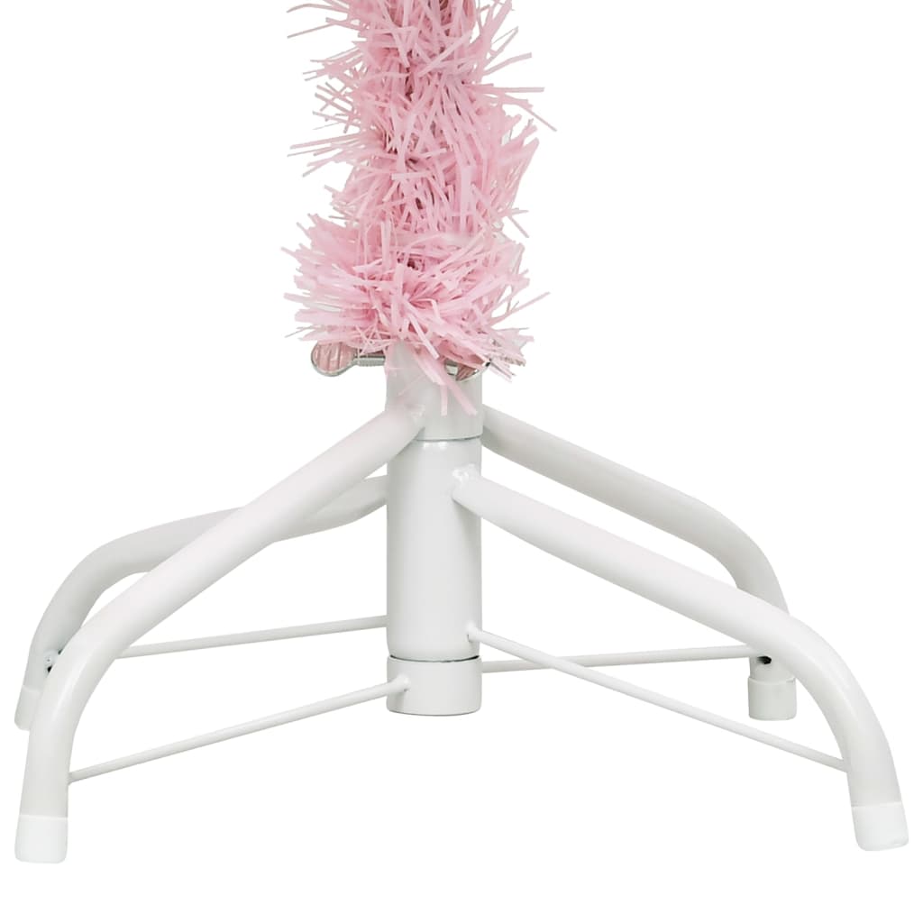 Maison Exclusive - Albero di Natale Artificiale Sottile con Base Rosa 150 cm PVC - 8