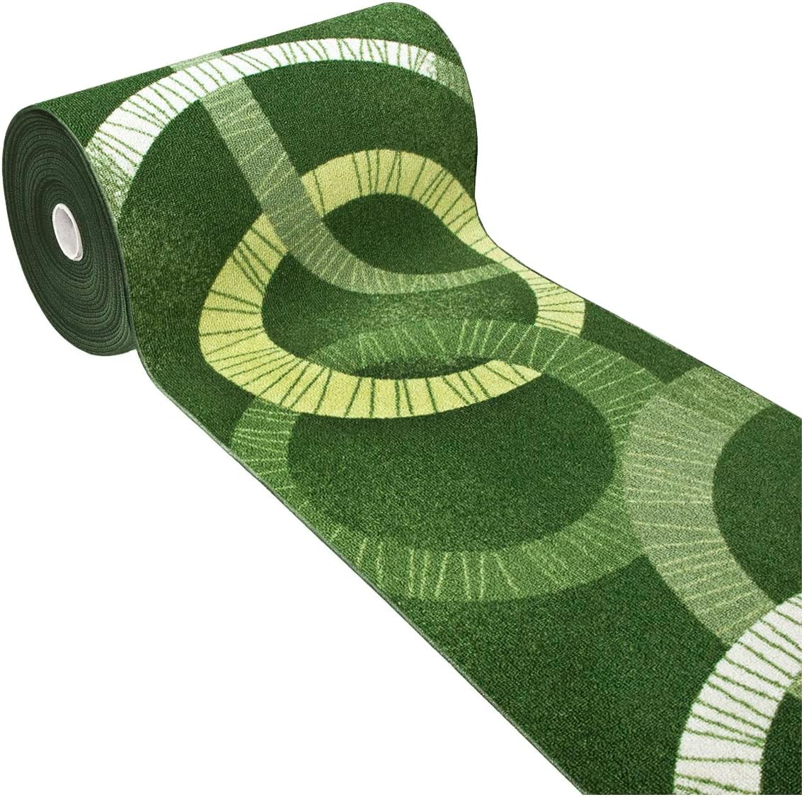 Alfombra de cocina 57x140 cm corredor antideslizante bordeada camino entrada diseño abstracto verde