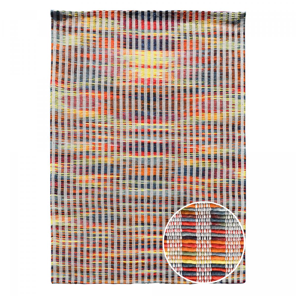 Alfombra Kilim Tradicional Tejida A Mano De Lana Y Yute – Multicolor, Antideslizante Y Reversible