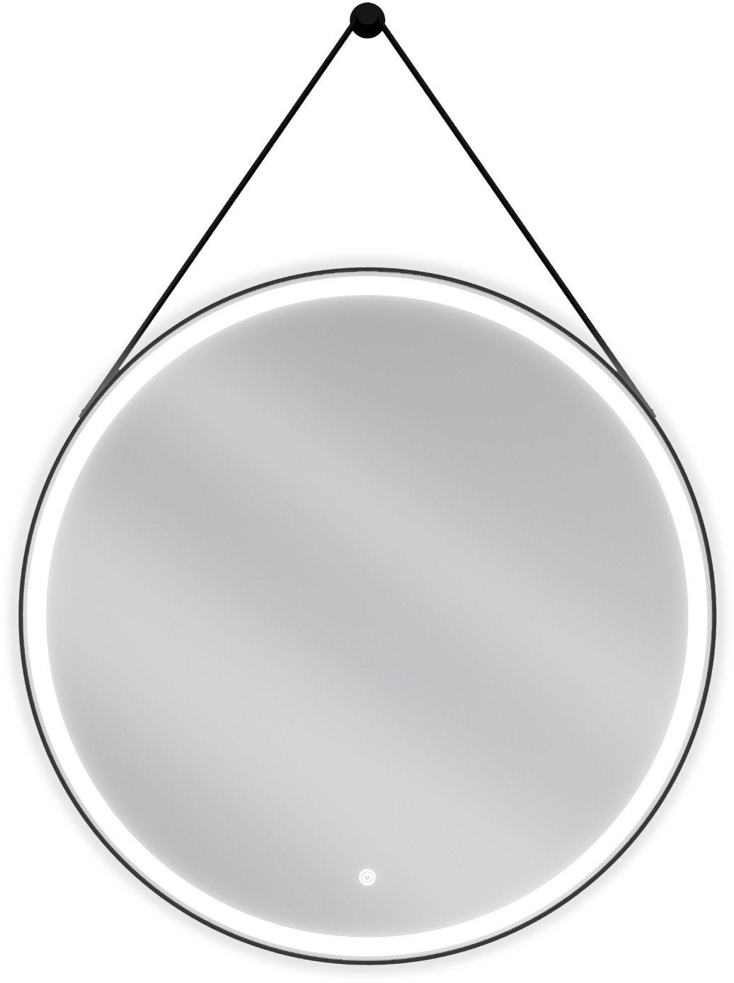 Mexen Reni lustro łazienkowe podświetlane, okragłes 80 cm, LED 6000K, antypara, rama czarna - 9812-080-080-611-70