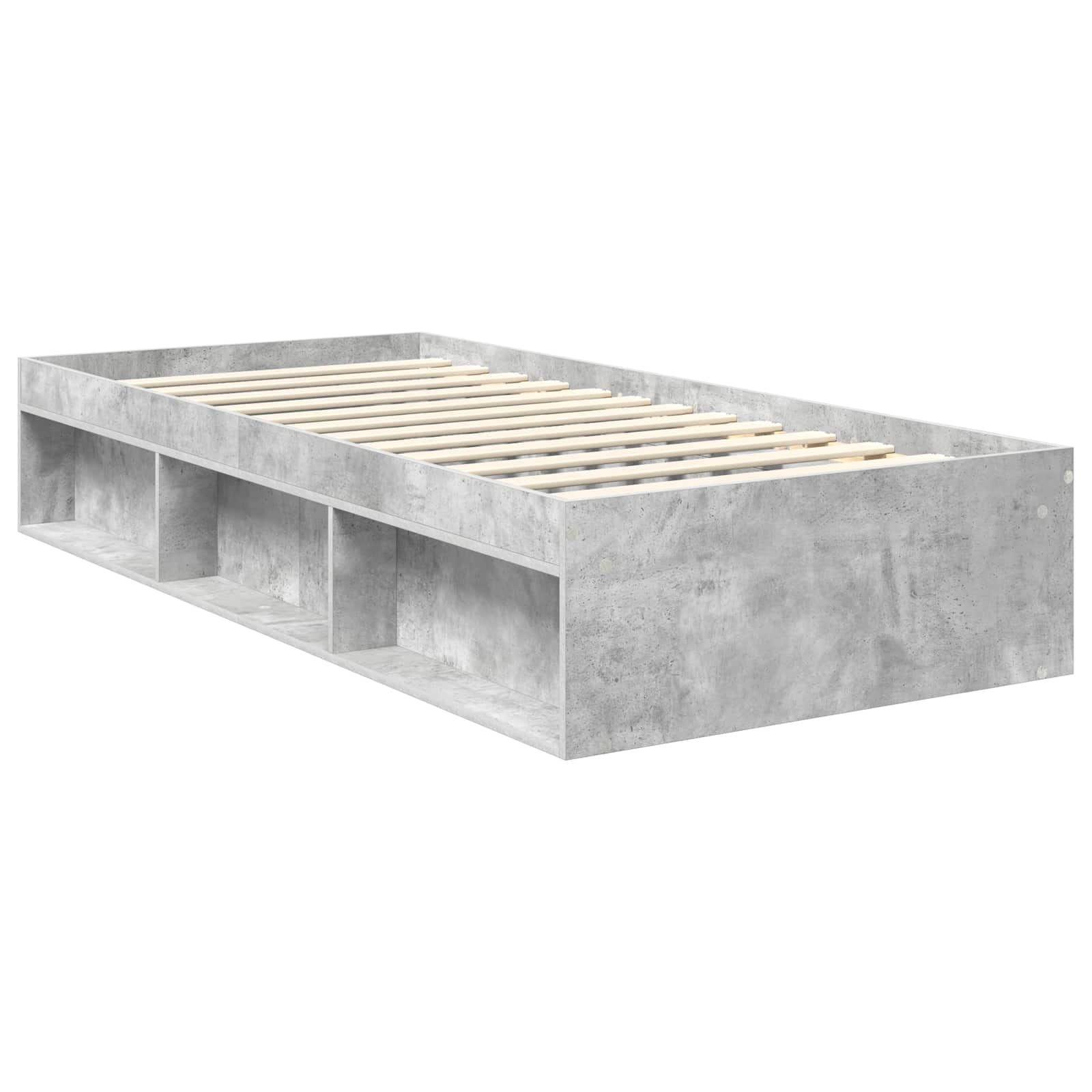 Cadre de lit gris béton 90 x 190 cm pin massif - 5