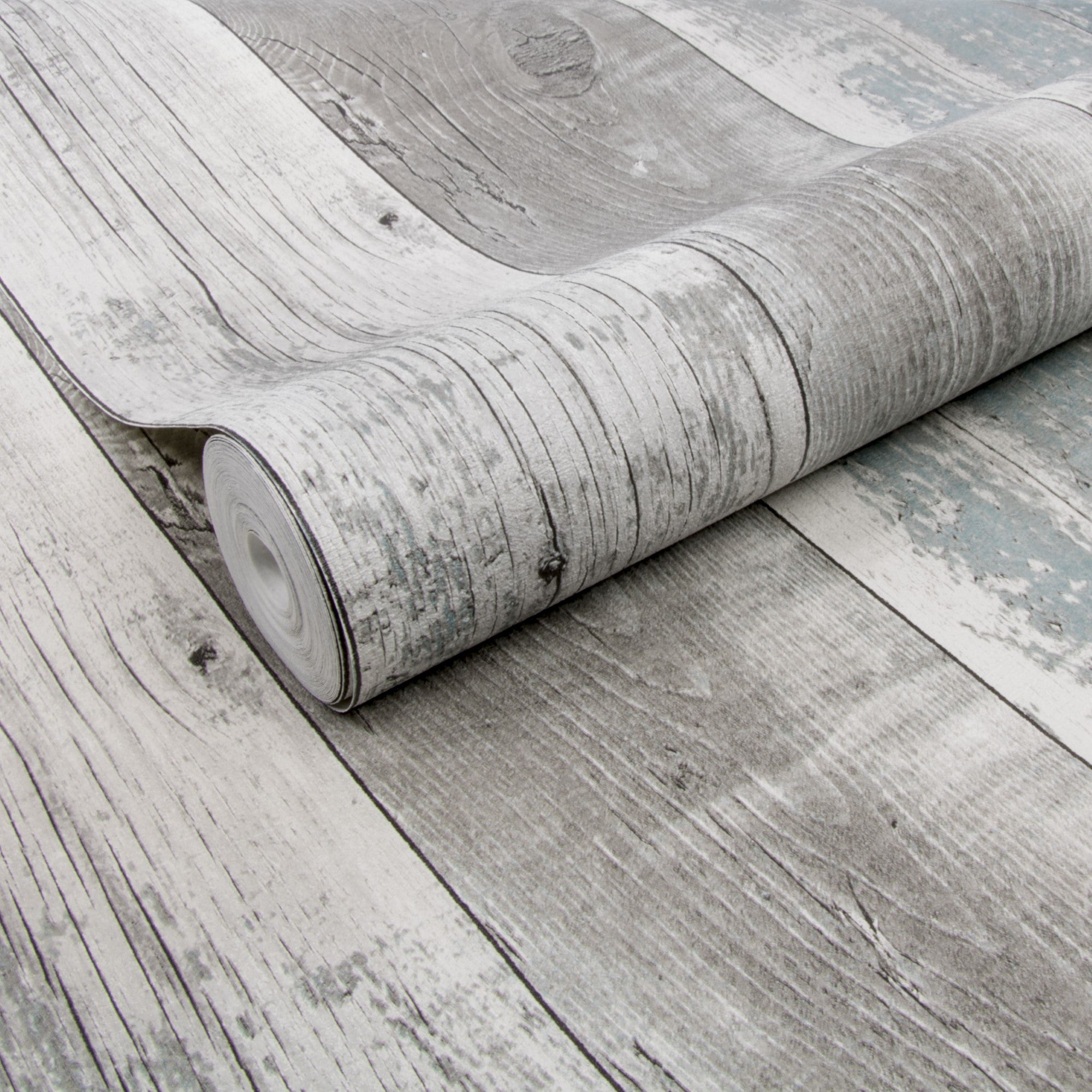 Papier peint intissé Planches de bois verticales Grainé 1005 x 52cm Gris,Bleu - 3