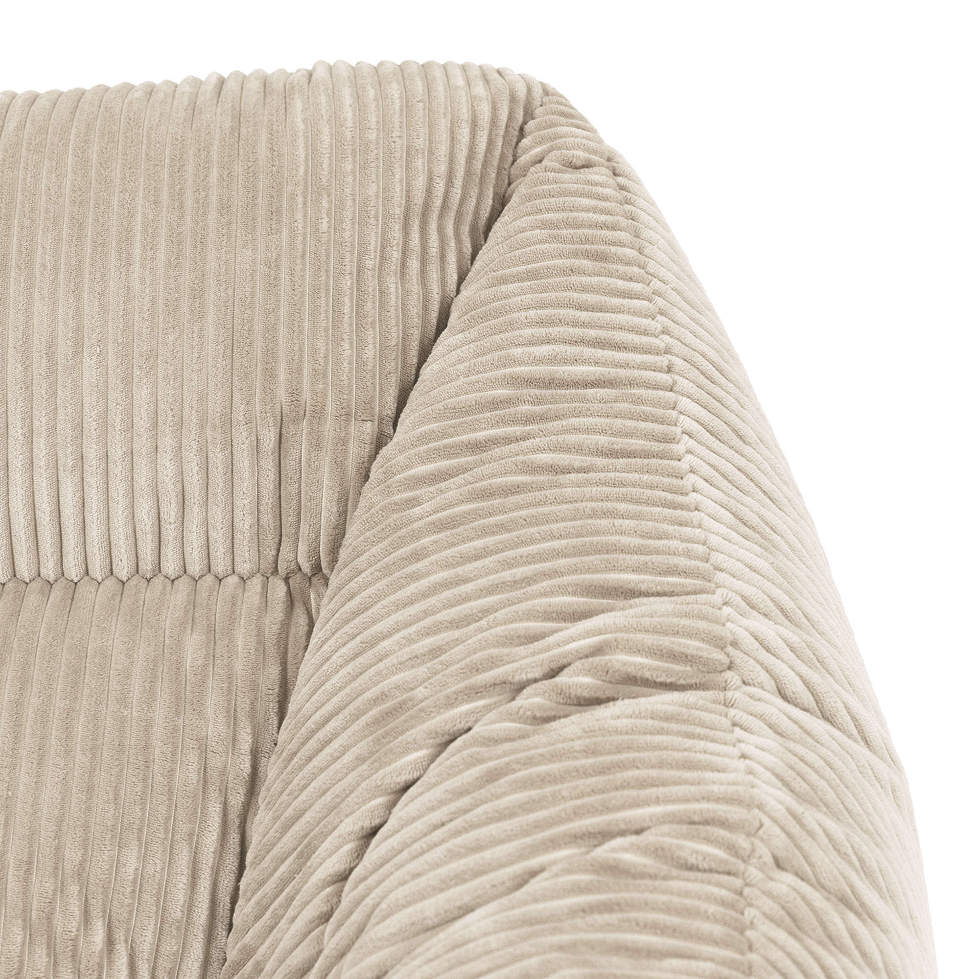 Pouf fauteuil Icon velours côtelé beige galet, salon, chambre, 97x84cm Oeko-Tex® - 6