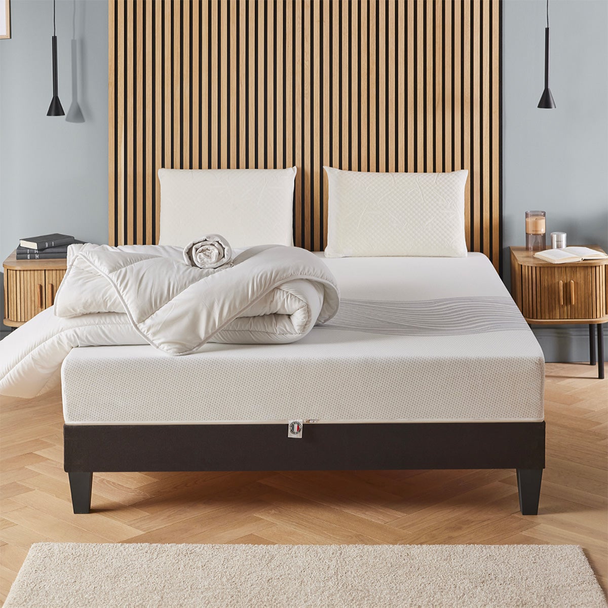 OLYMPE LITERIE | Pack Prêt à dormir SENSITIVE 180x200 cm | Matelas Mémoire de forme + Sommier + Accessoires - 2