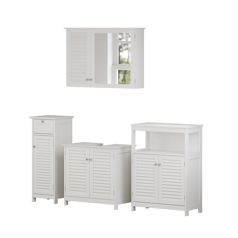 Vicco Zestaw mebli łazienkowych Riad, Biały, 4 części, opcja 4