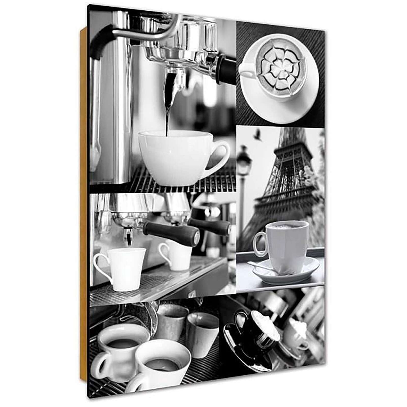 Tableau bois café noir et blanc - 50 x 70 cm - 2