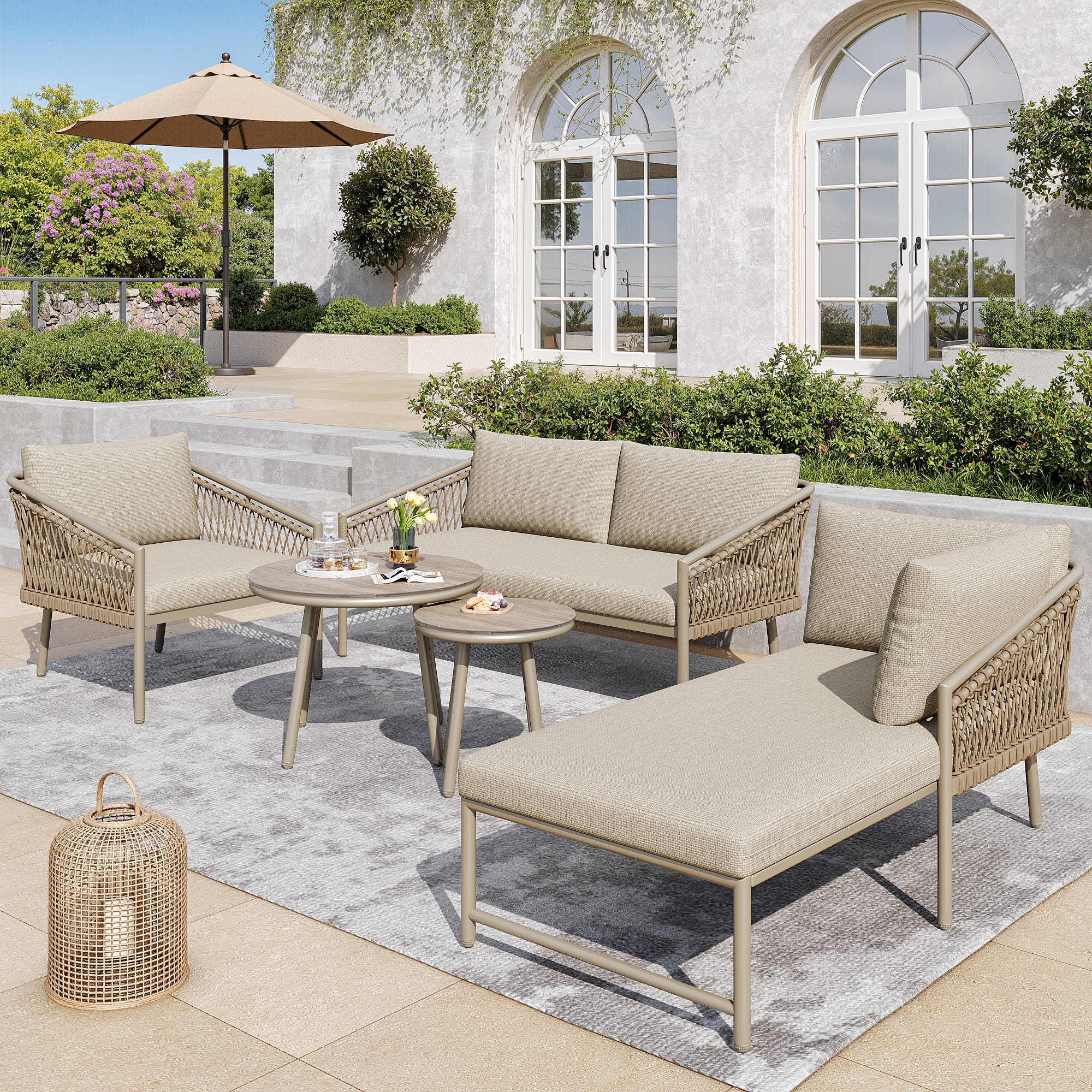 Salon De Jardin En Corde 4 Personnes Structure En Fer Galvanis salon-de-jardin-en-corde-4-personnes-structure-en-fer-galvanis