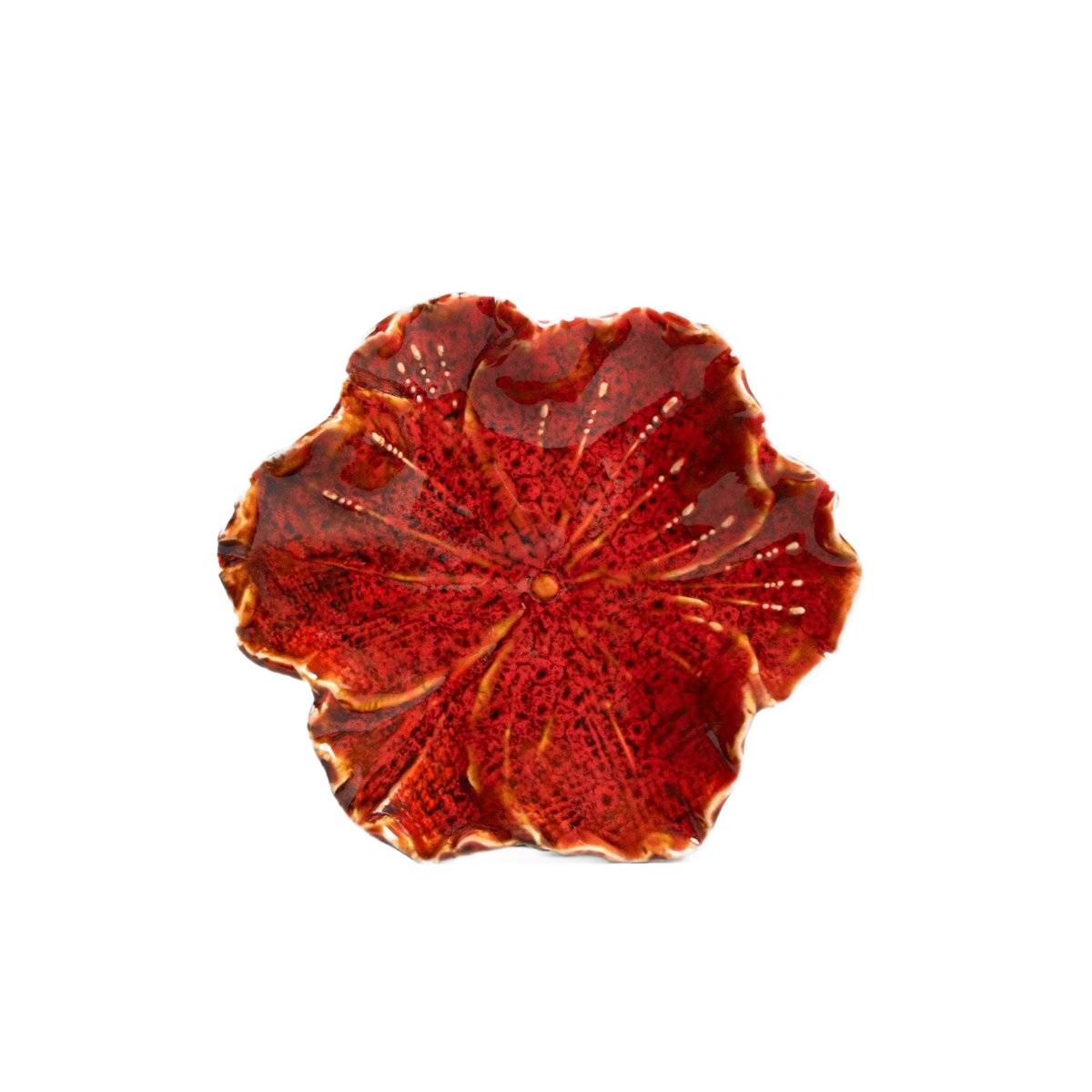 Taca dekoracyjna EDME ceramicza czerwona 13x11,5x3 cm HOMLA