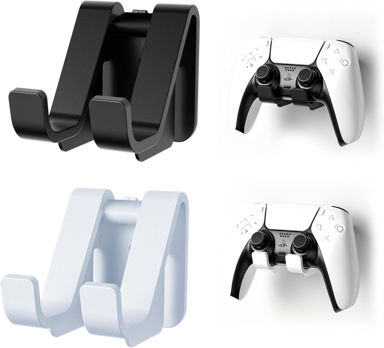 2-częściowy uchwyt na kontroler, montowany na ścianie uchwyt na słuchawki do PS4, Xbox One, Switch, akcesoria do gier, czarno-biały