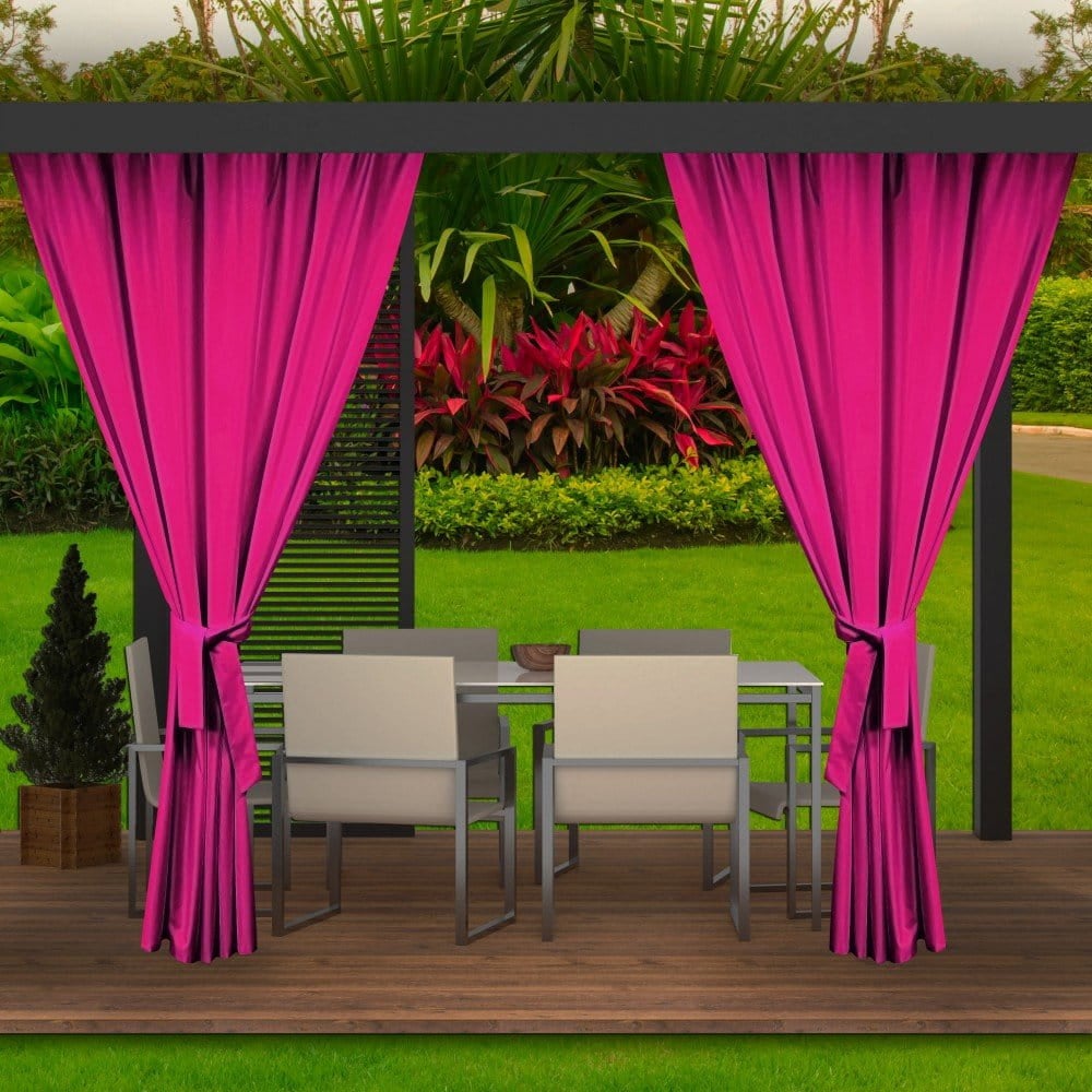 Cortinas de exterior 2x 155x200cm, cortinas de exterior rosa, cortina de exterior para terraza, cortina para balcón, cortina de pérgola impermeable
