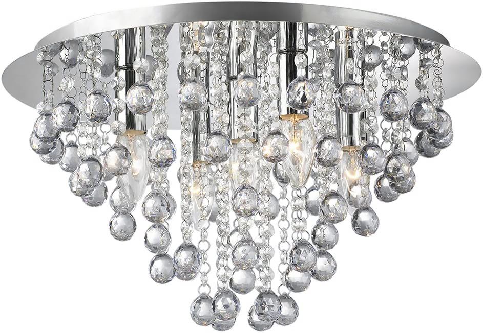 Lampa Sufitowa Wisząca Kryształowa Toolight App514-5C Round Transparentny