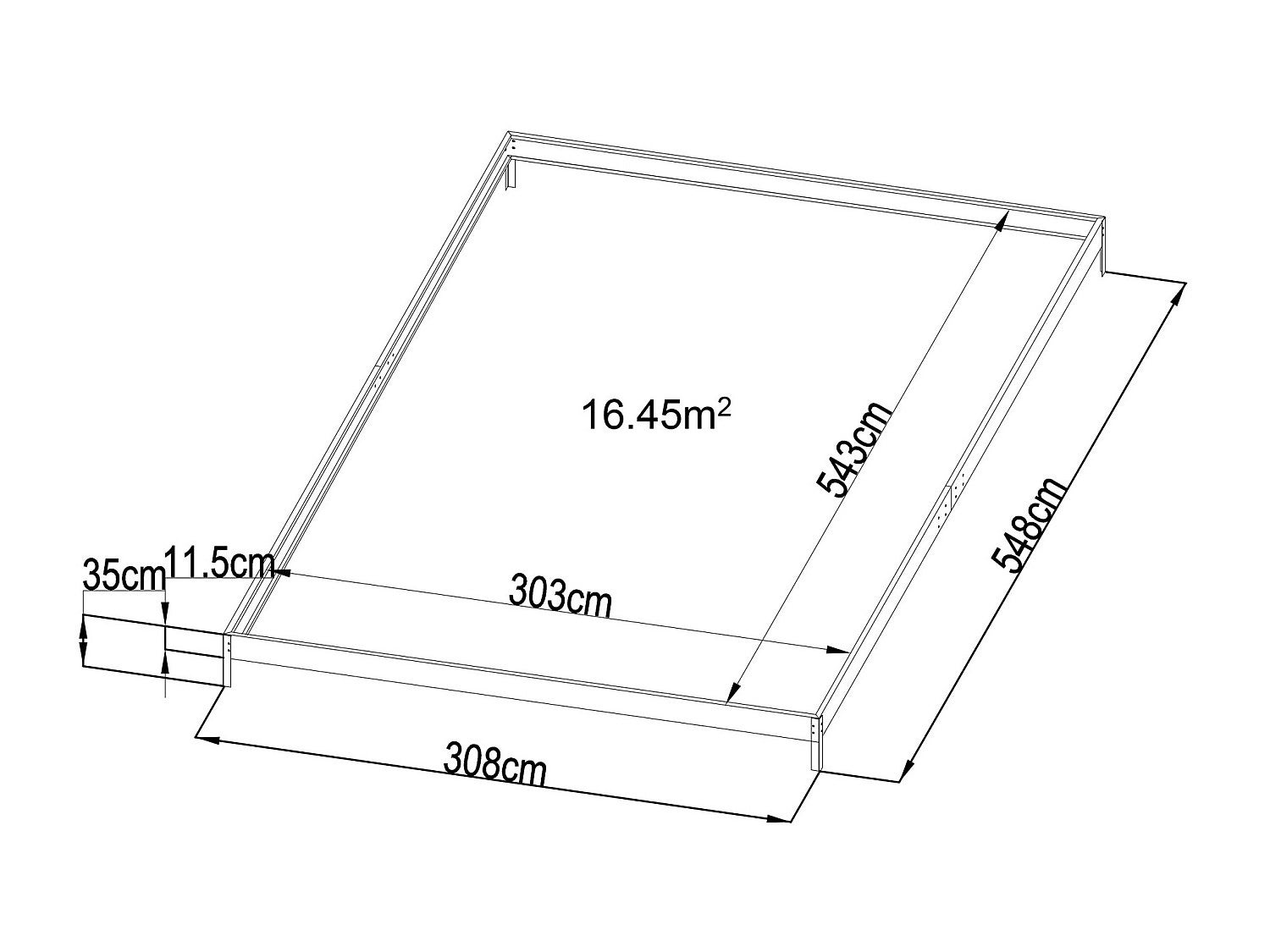Serre de Jardin en polycarbonate de 16,9 m² avec embase - Vert - IXORA - 5