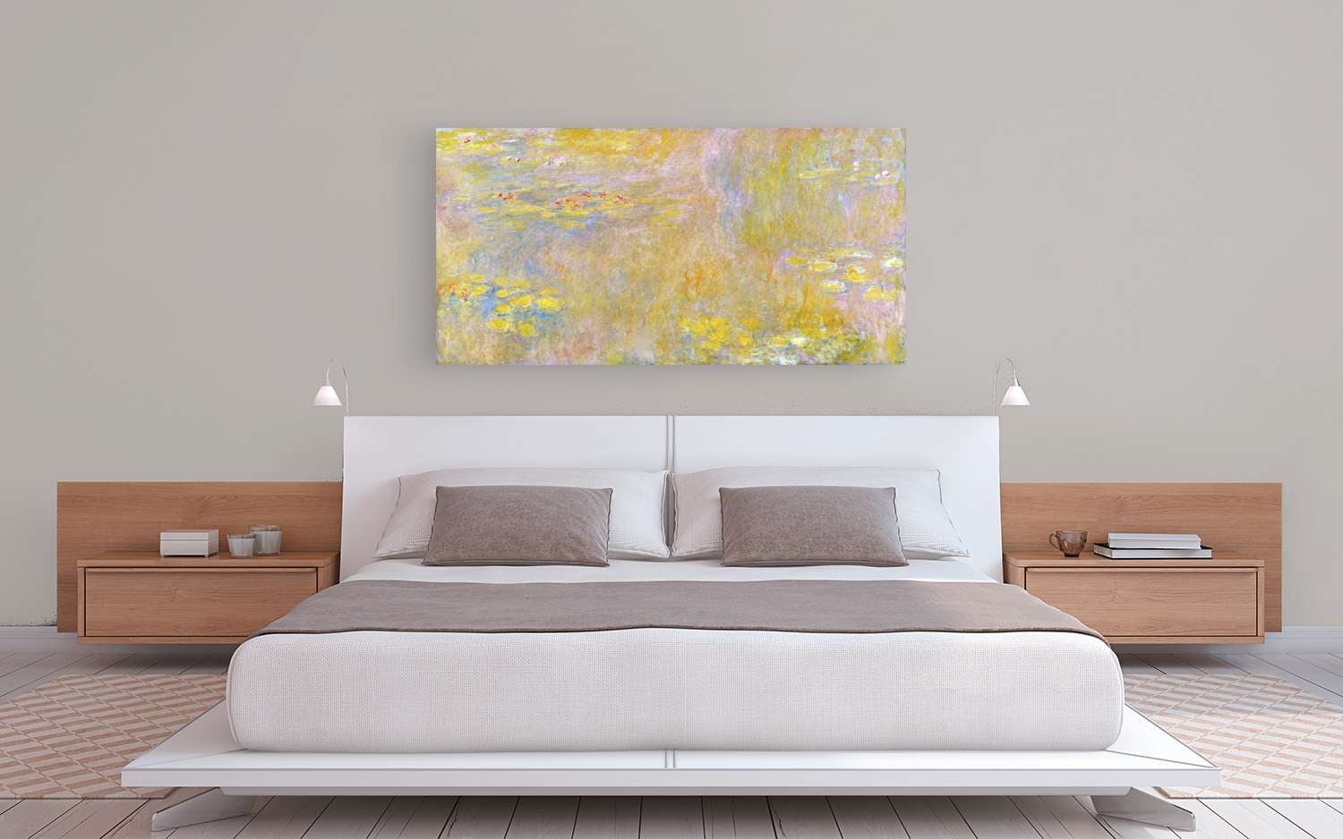 Peinture, impression sur toile - Claude Monet, Nymphéas (Nirvana jaune) - 100x50 cm - 3