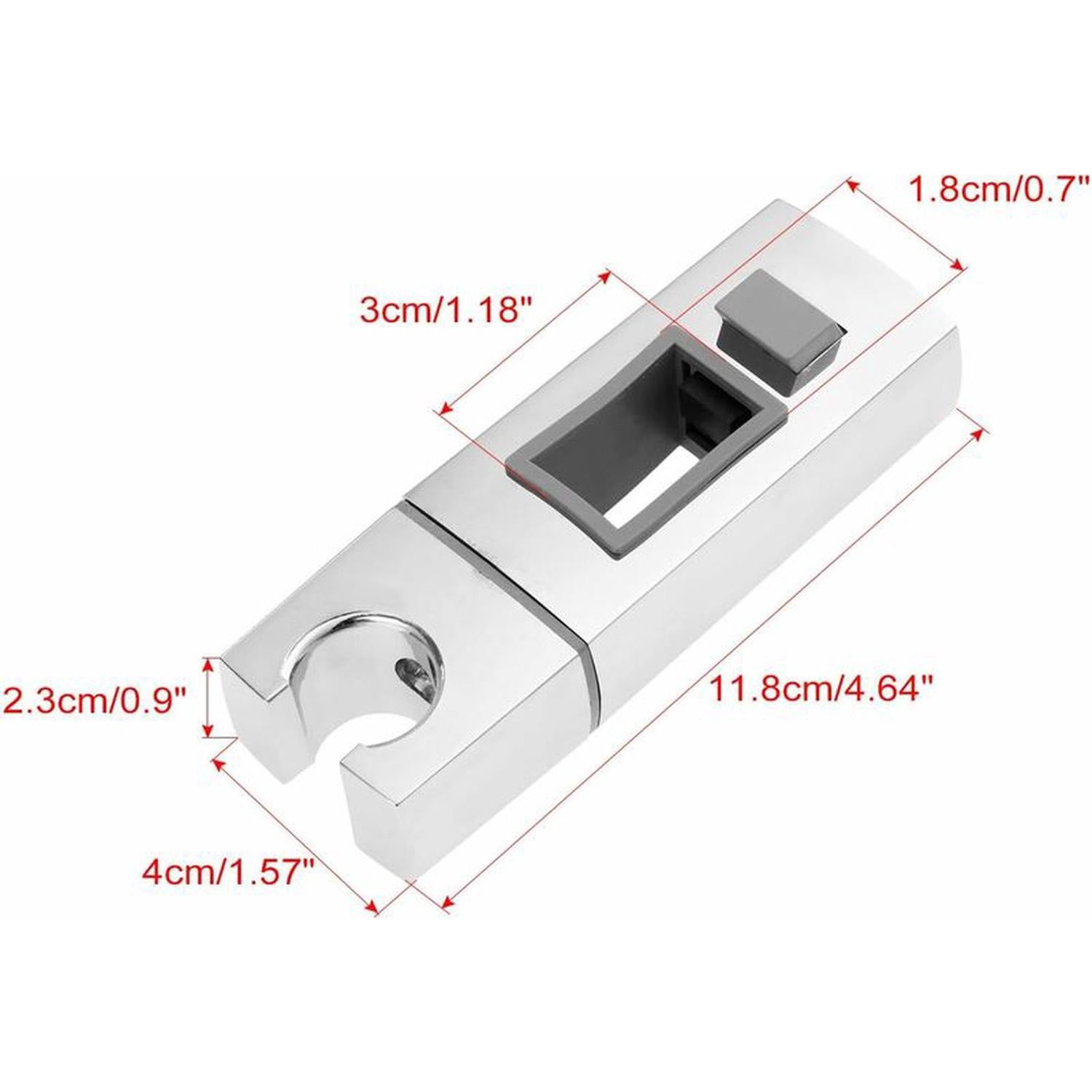 Support Coulissant de Pommeau de Douche pour rail-15 x 30mm-rectangulaire, Support de Douche à Main Remplaçable carré, Support de Douchette ABS Chromé - 5
