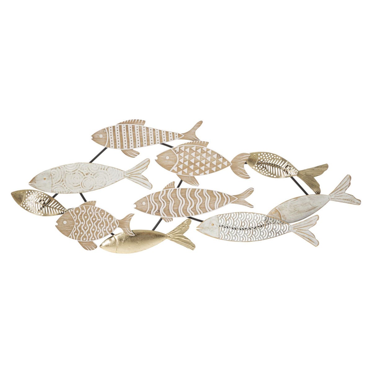 Metalowa Dekoracja 3D Ryba 4, Metal, Wielokolorowy, Seven Design