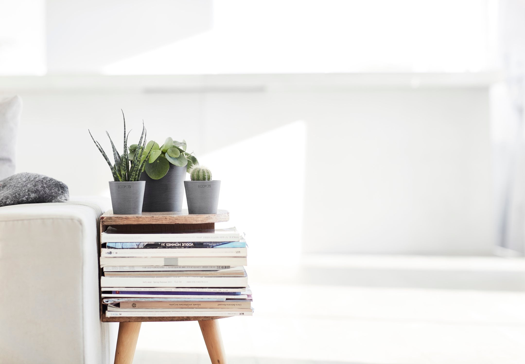 Ecopots Amsterdam 40 Pot de fleurs - L 40 cm x H 34,5 cm - Gris - Intérieur et extérieur - 5