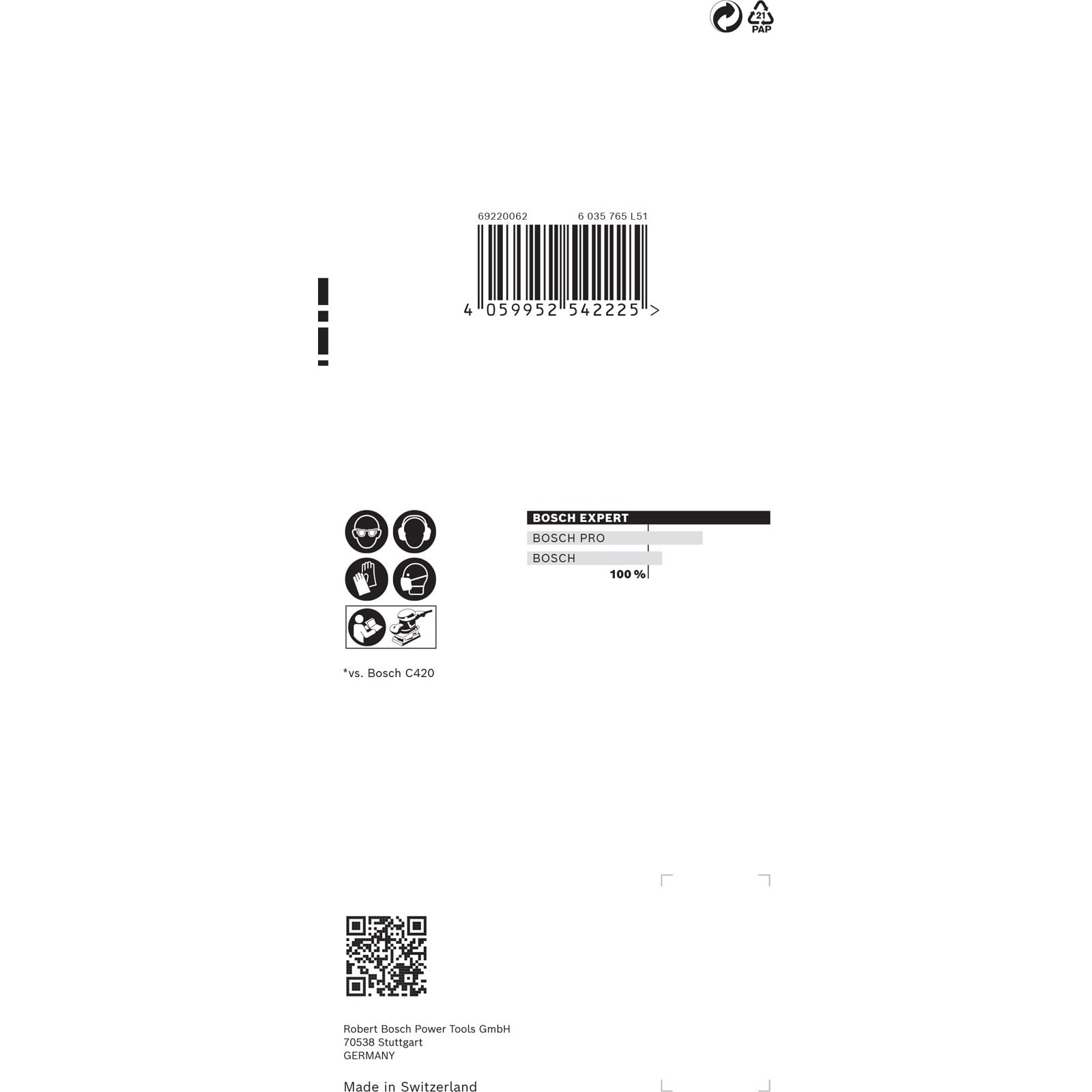 Bosch Accessories EXPERT C470 2608900884 Papier abrasif pour ponceuse vibrante perforé Grain 320 (L x l) 133 mm x 80 mm - 5