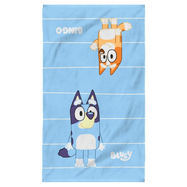 Serviette de bain et de plage imprimée 100% coton, BLUEY DUO
