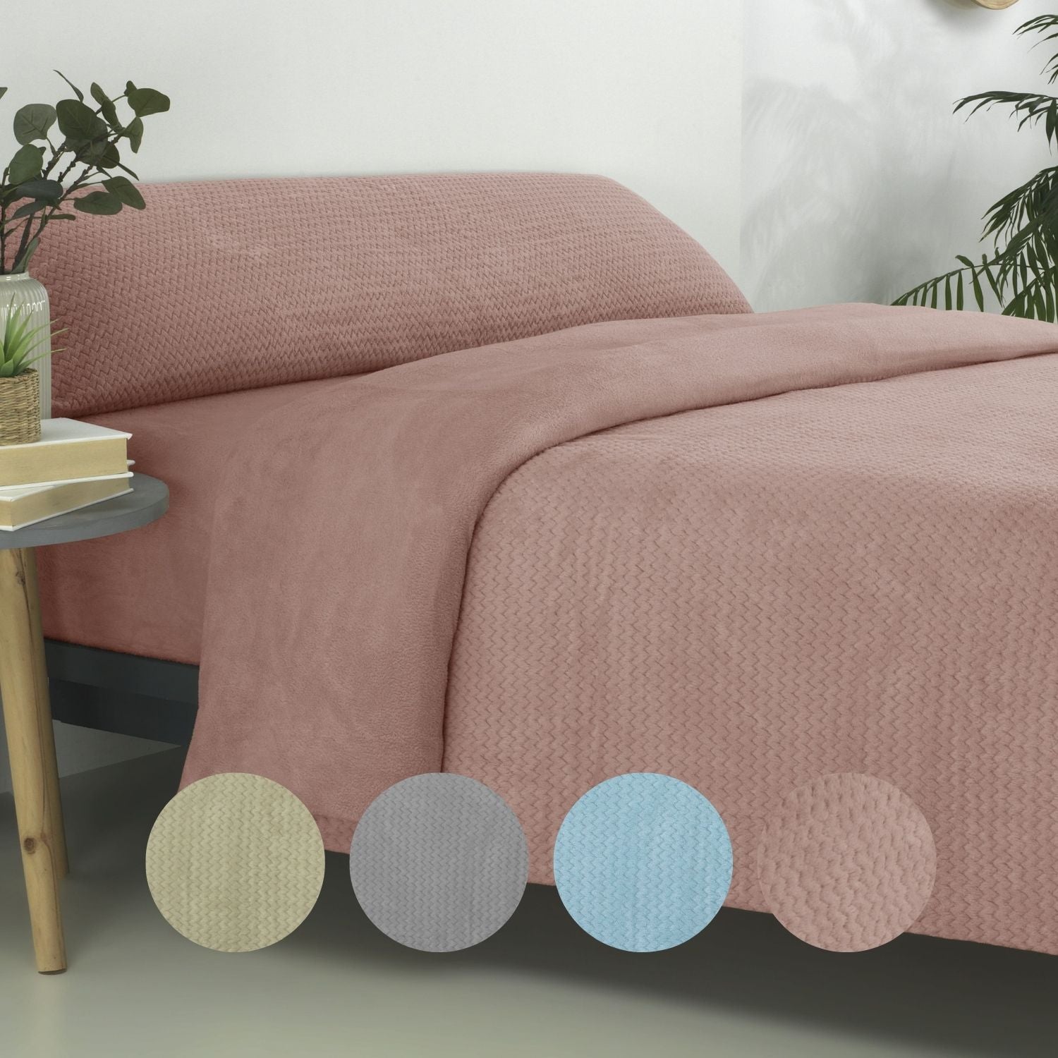 Funda Nórdica Coralina Lisa Rosa Cama 150cm (240x220cm) Donegal Collections - 5