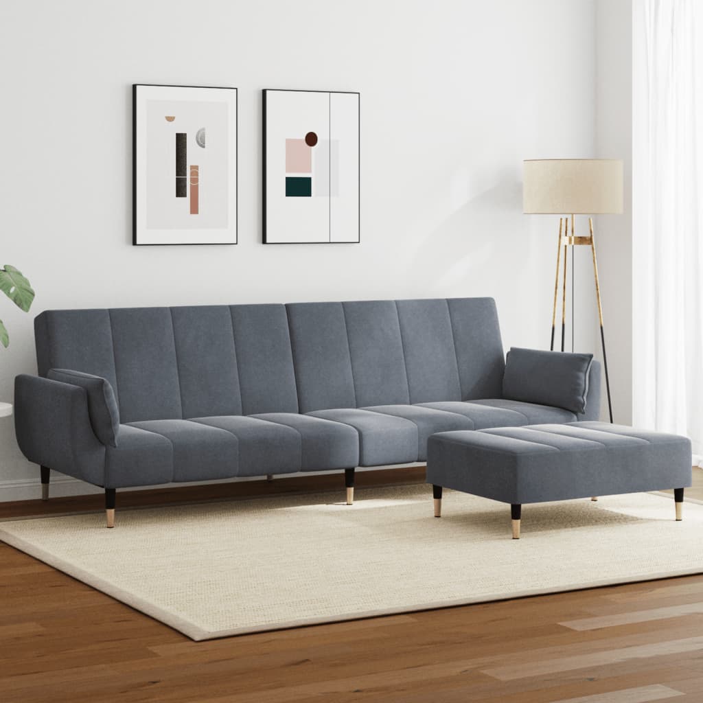 Canapé D'angle Convertible 3 Places En L Avec Repose-pieds - Velours Côtelé, Chargeur USB, Rangements - Beige - 11
