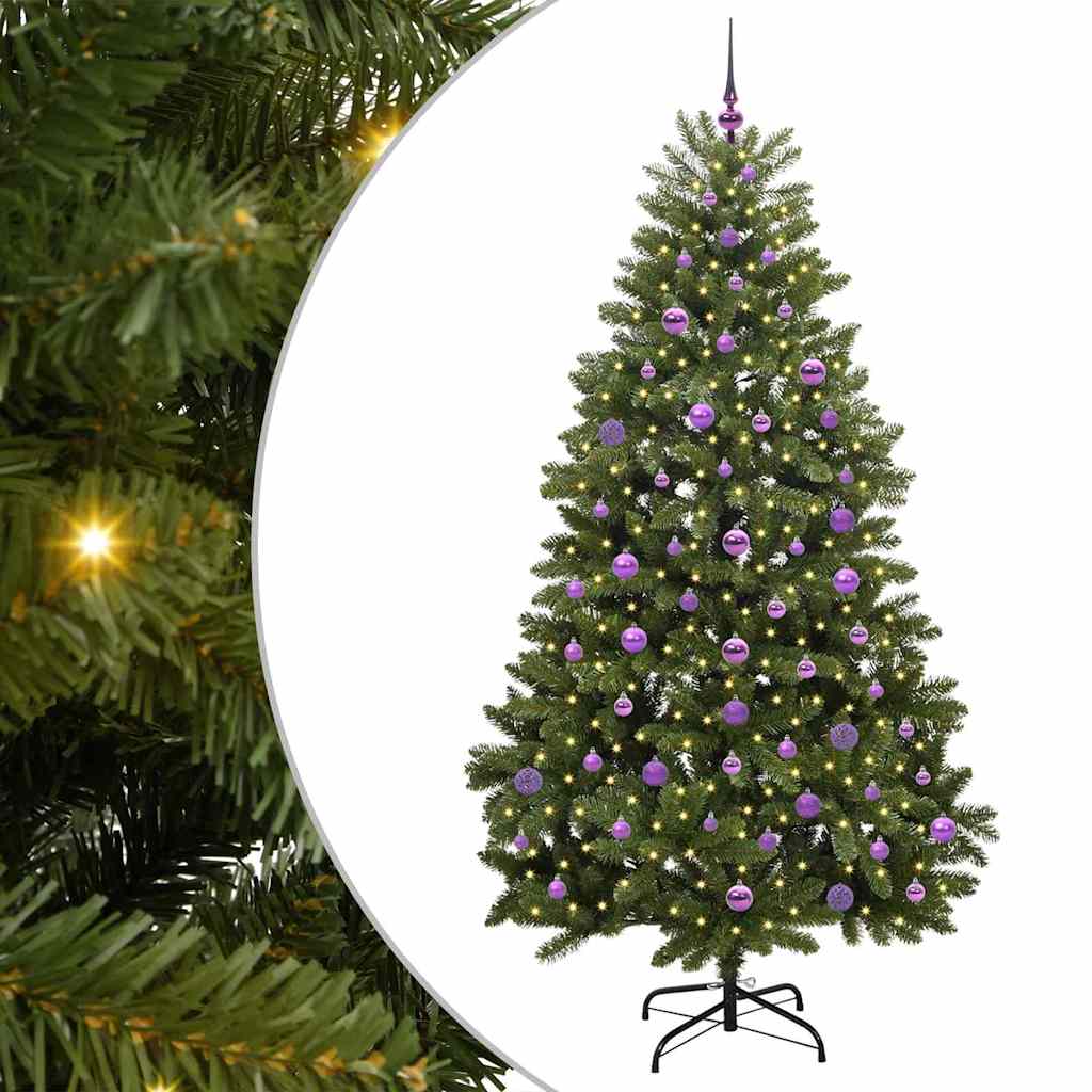 Sztuczna choinka Ze LED Lights Zielony 210 cm PVC i Metal