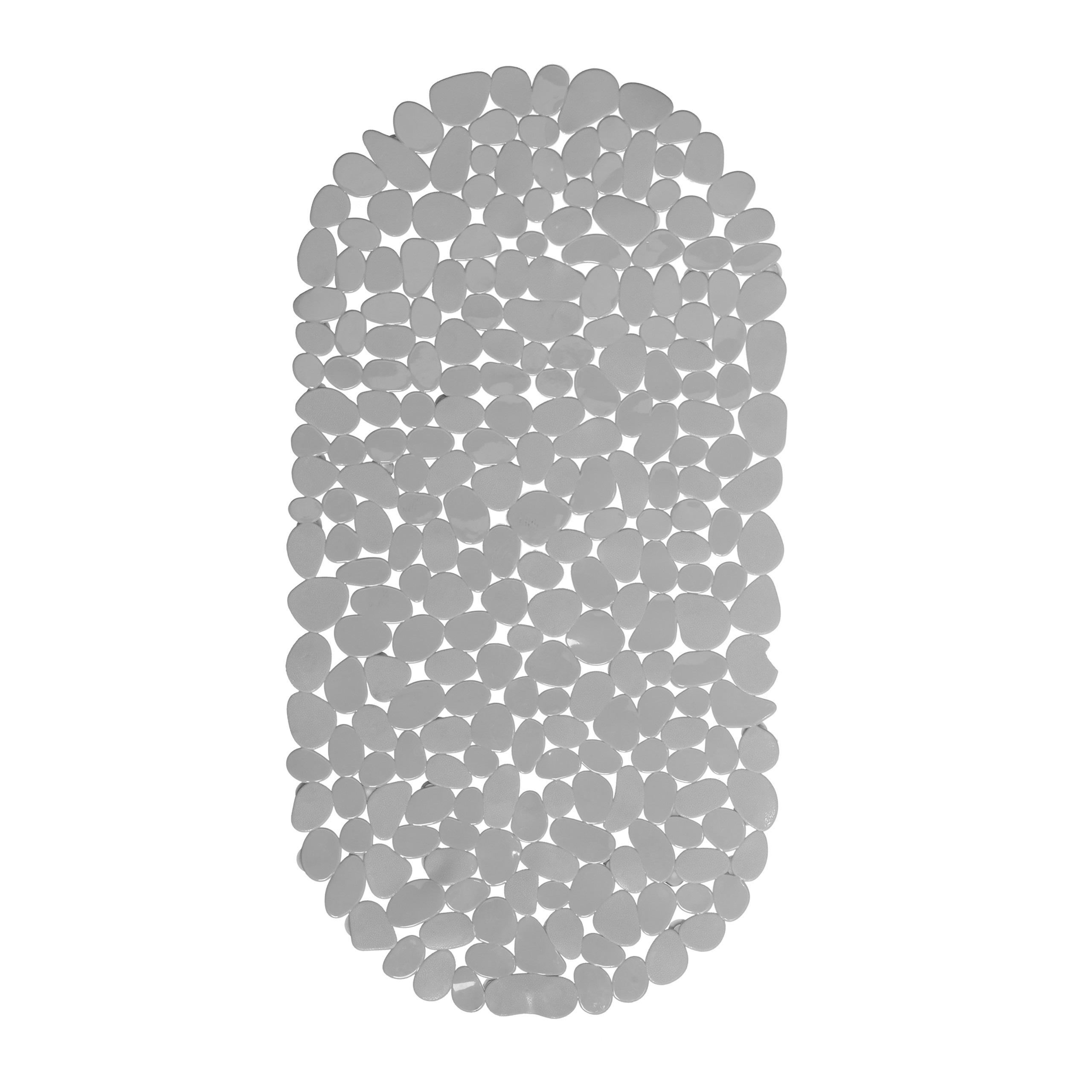 Relaxdays alfombrilla bañera, apariencia de piedras, antideslizante, con ventosas, lavable, 36 x 68 cm, 1 ud., gris
