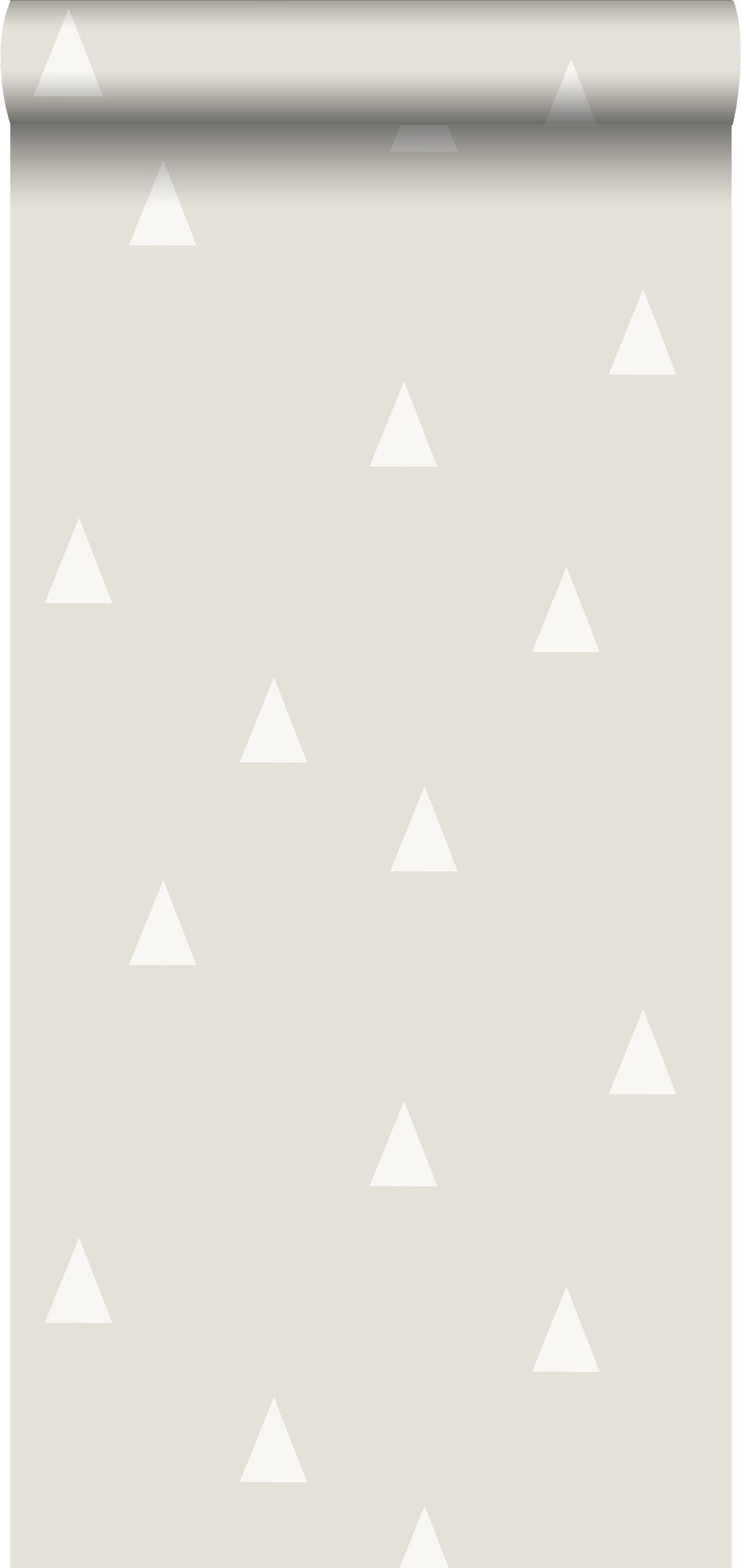 Papel pintado pequeños triángulos gráficos gris claro - 53 cm x 10,05 m - estahome