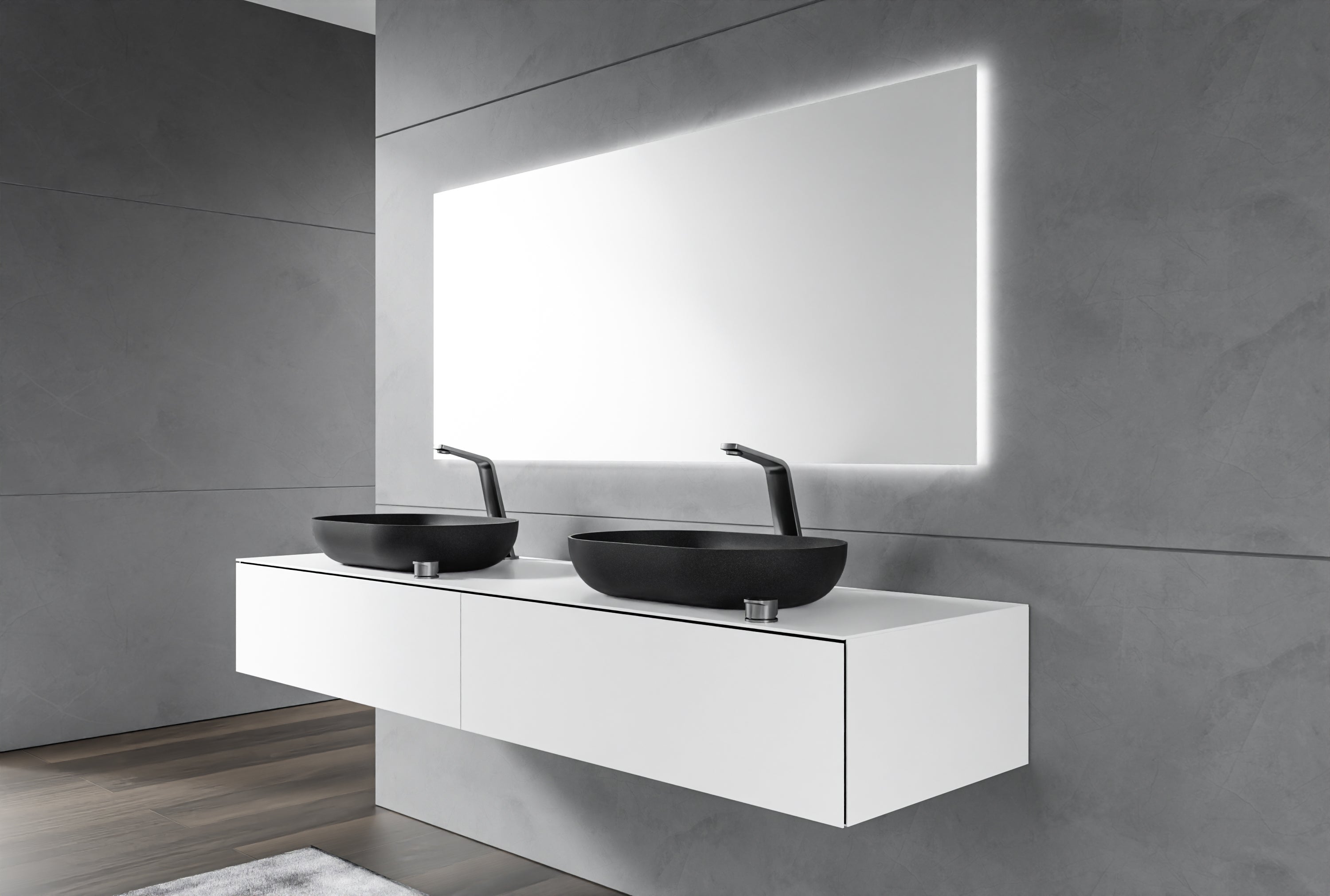 BERNSTEIN - Meuble sous-vasque salle de bain ARCTIC 1800 blanc