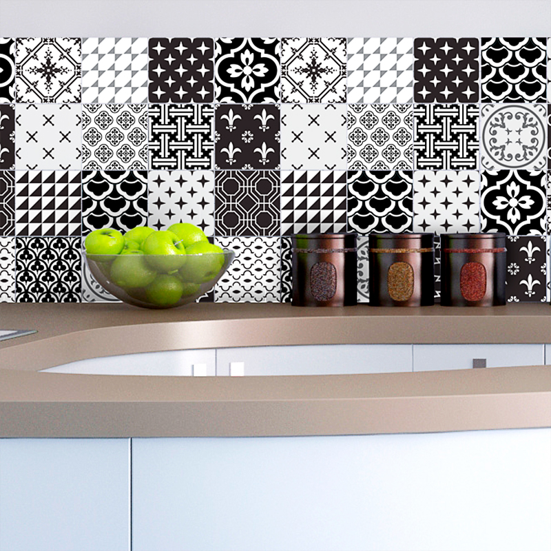 16 vinilo baldosas azulejos adornos de edad tono de gris - adhesivo pared - sticker revestimiento - 16stickers15x15cm