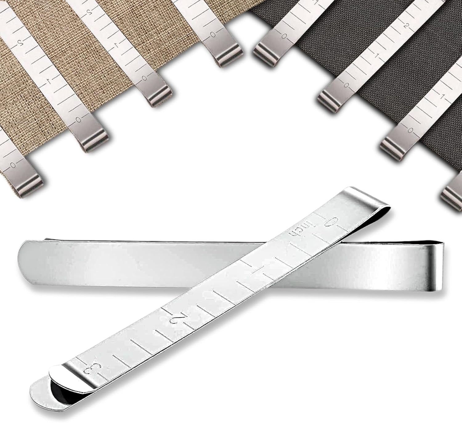 Klipsy do szycia ze stali nierdzewnej - linijka 7,6 cm (3 cale), idealna do podwijania itp. - opakowanie 10 sztuk, srebrne