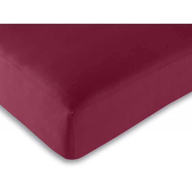 2 Draps housse Rouge 180 x 200 cm
