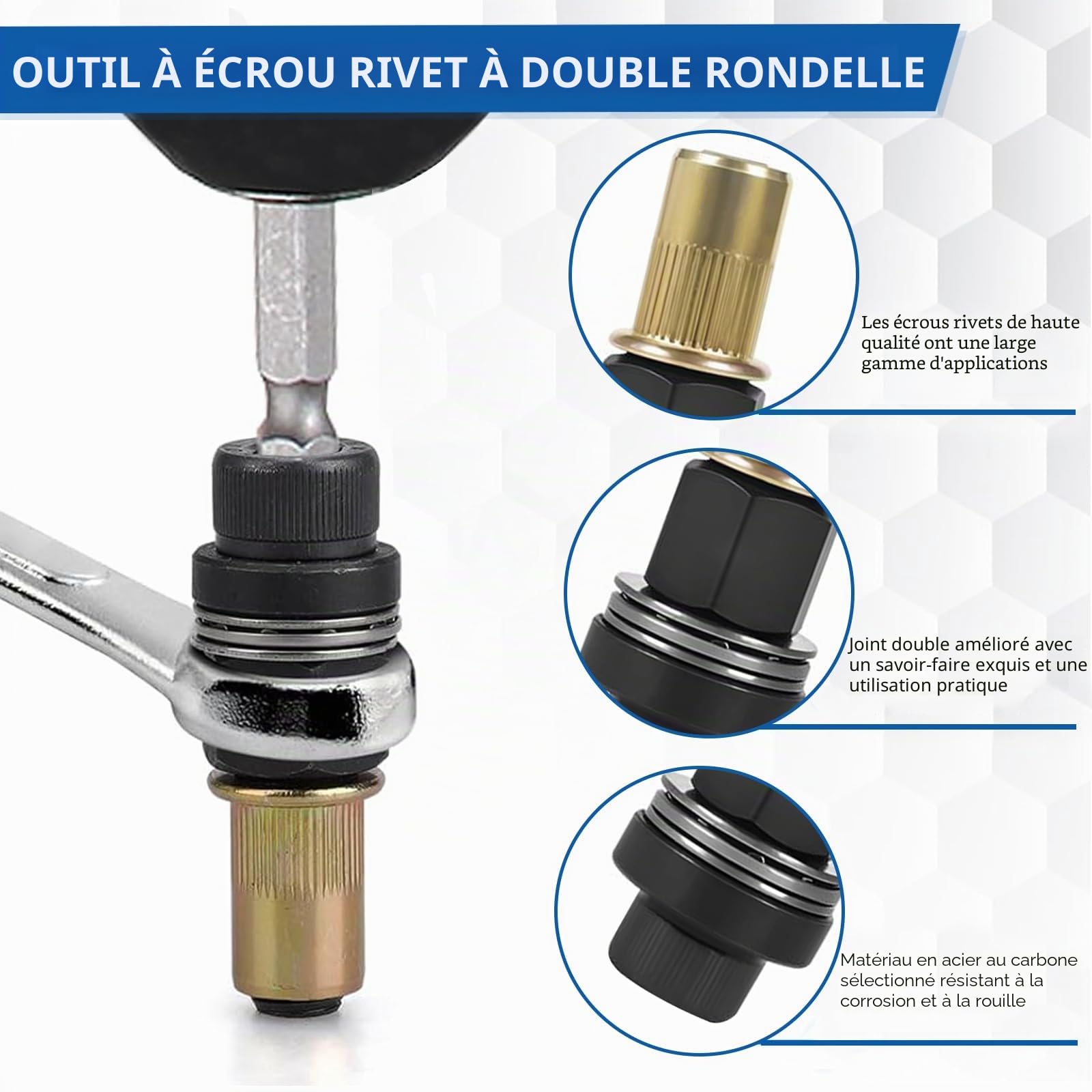 Ensemble de 6 pinces à inserts filetés M3 M4 M5 M6 M8 M10 avec 60 ...