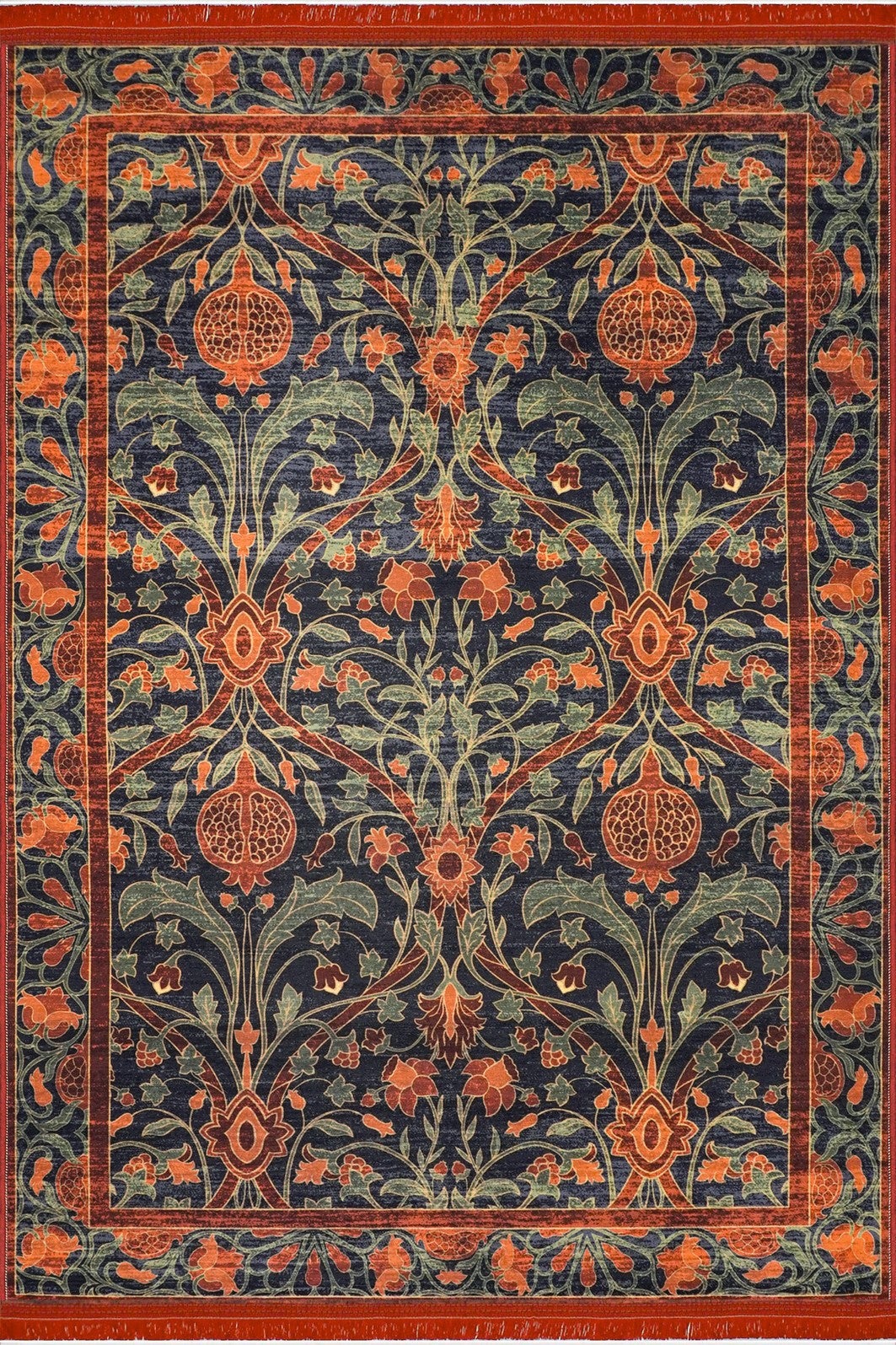 Nusoarug Tapis Vintage Bohème 90x150 Cm – Antidérapant Lavable En Machine – Orange Brique Ultra Doux – Pour Salon, Chambre, Salle à Manger