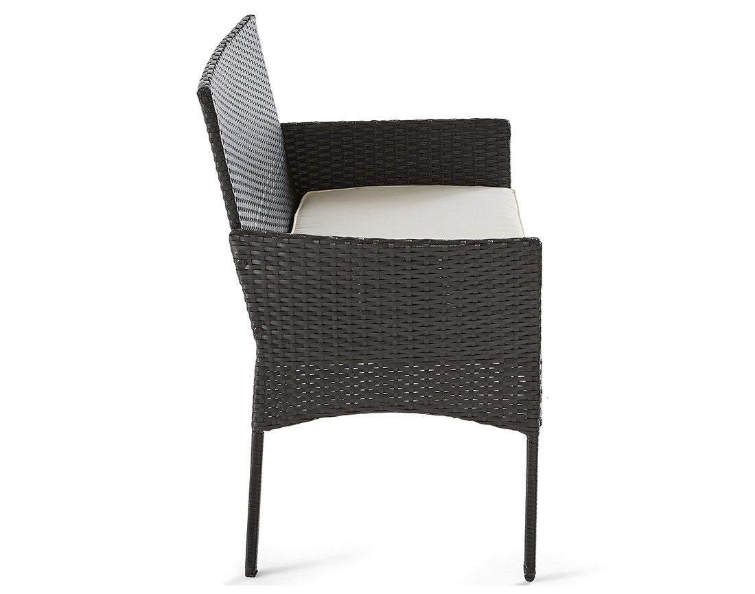 Salon de jardin 4 places en résine tressée noir / blanc - MARBELLA - Best Mobilier - 9