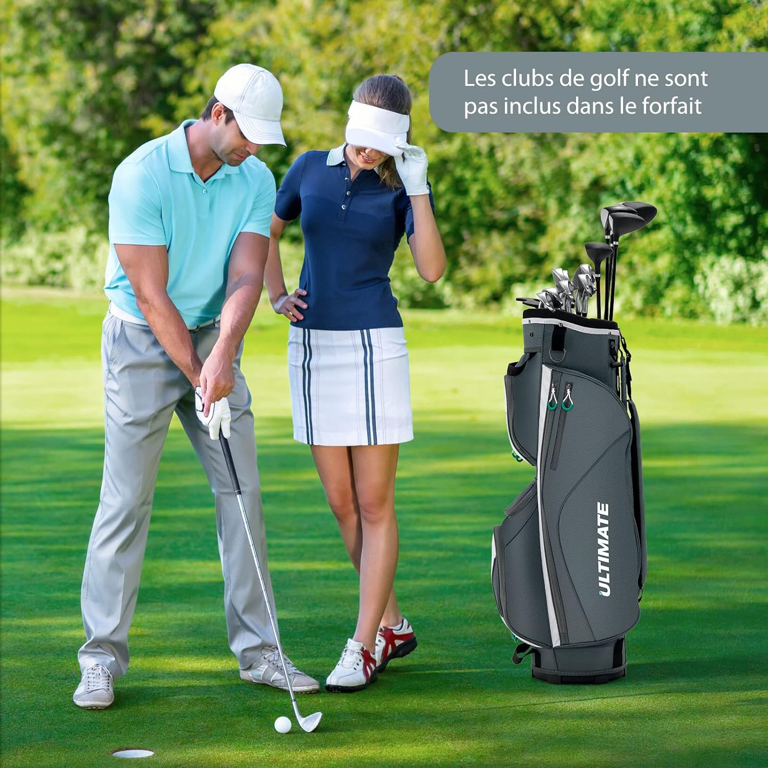 Torba golfowa z 14 przegródkami, torba golfowa z pokrowcem przeciwdeszczowym, torba do przenoszenia kija golfowego - 4